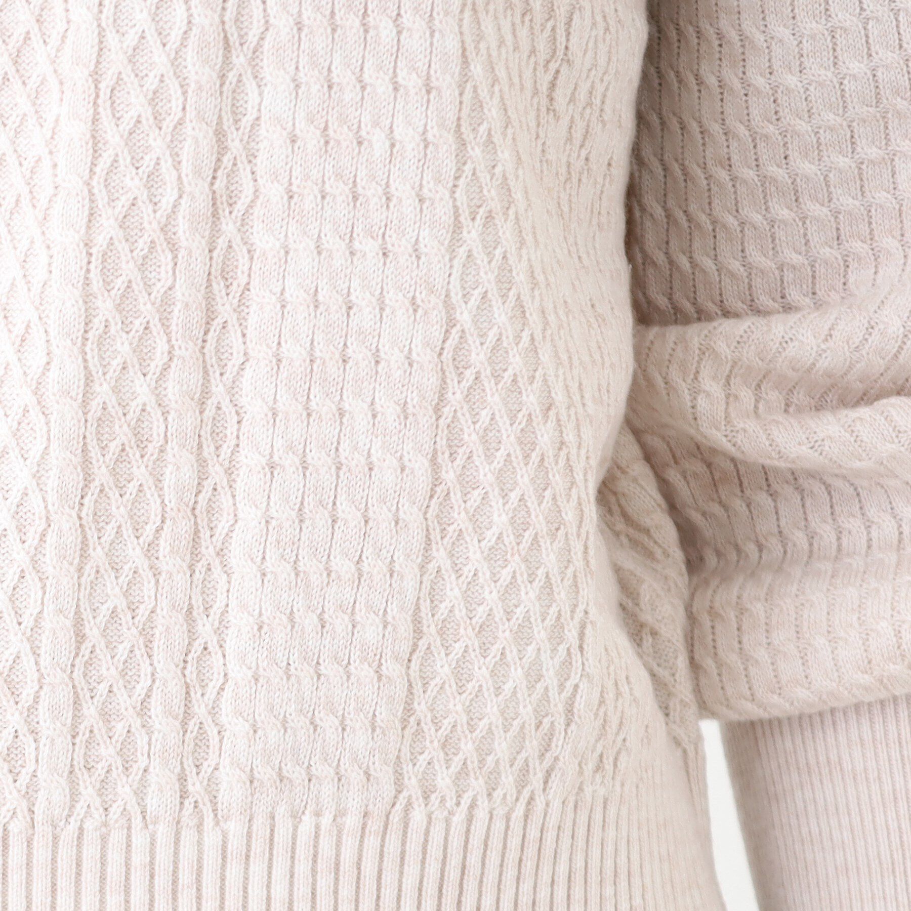 Reflect「【WEB限定カラーあり／洗える／セットアップ可】総柄ケーブルニット」|ニット・セーター|