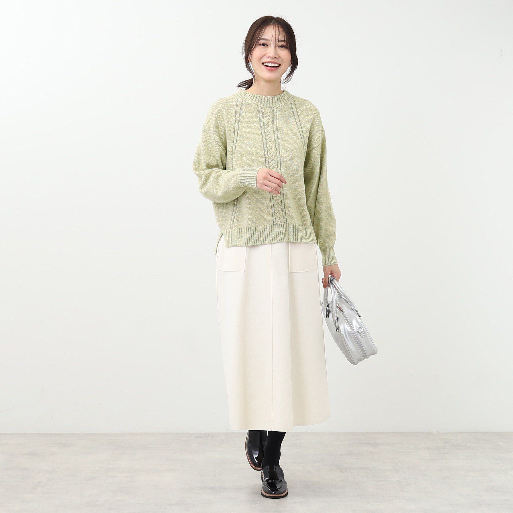 Reflect「【E‐QUALITY／手洗い可】ケーブル柄ミックスカラーニット」|ニット・セーター|