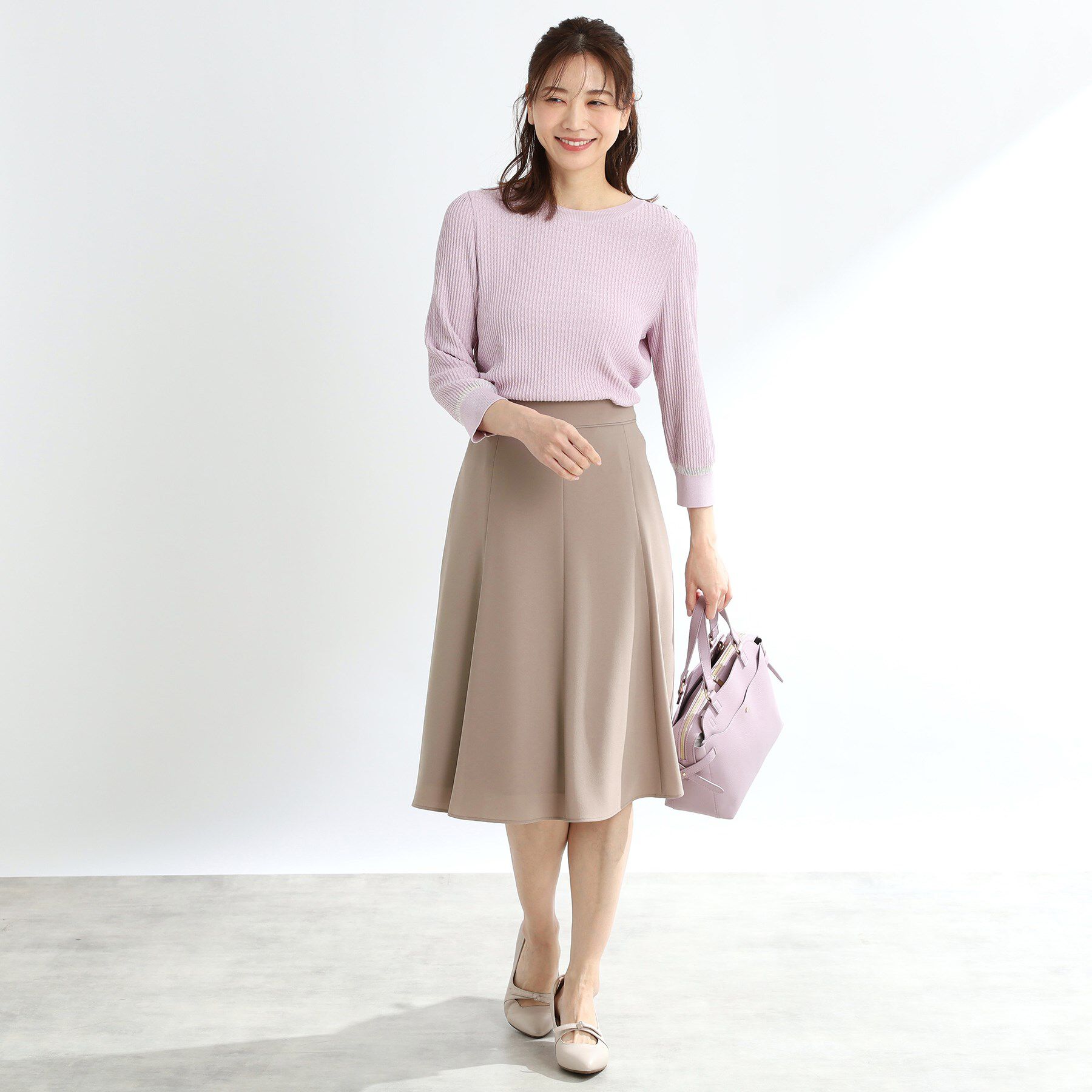 Reflect「【セットアップ可能】バックサテンフレアスカート」|スカート|