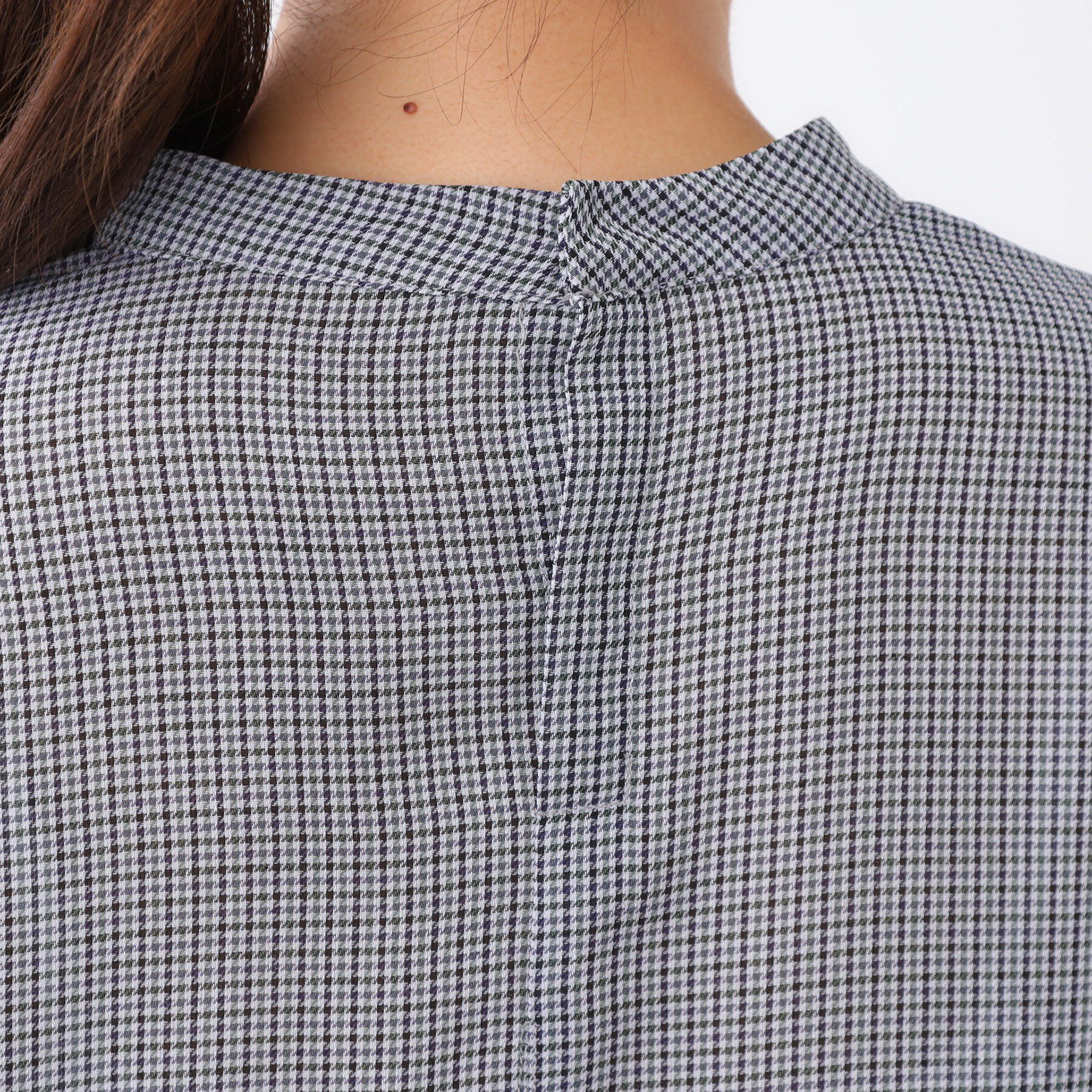 Reflect「【長め丈／ドライタッチ】ガンクラブチェック柄ブラウス」|シャツ・ブラウス|