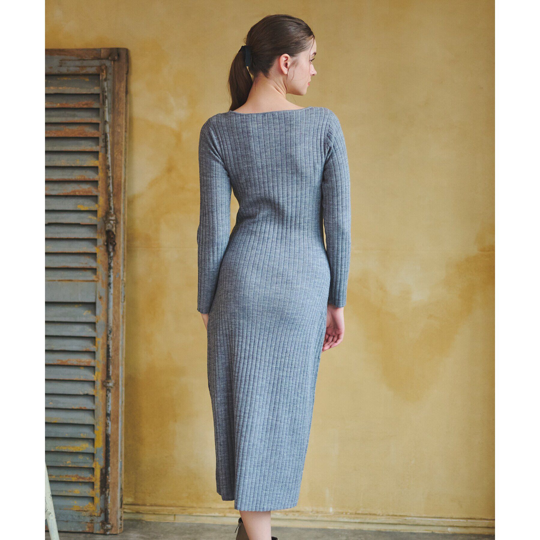 DRESSTERIOR「【otonaMUSE11月号掲載/手洗い可】デコルテリブニットワンピース」|ワンピース|