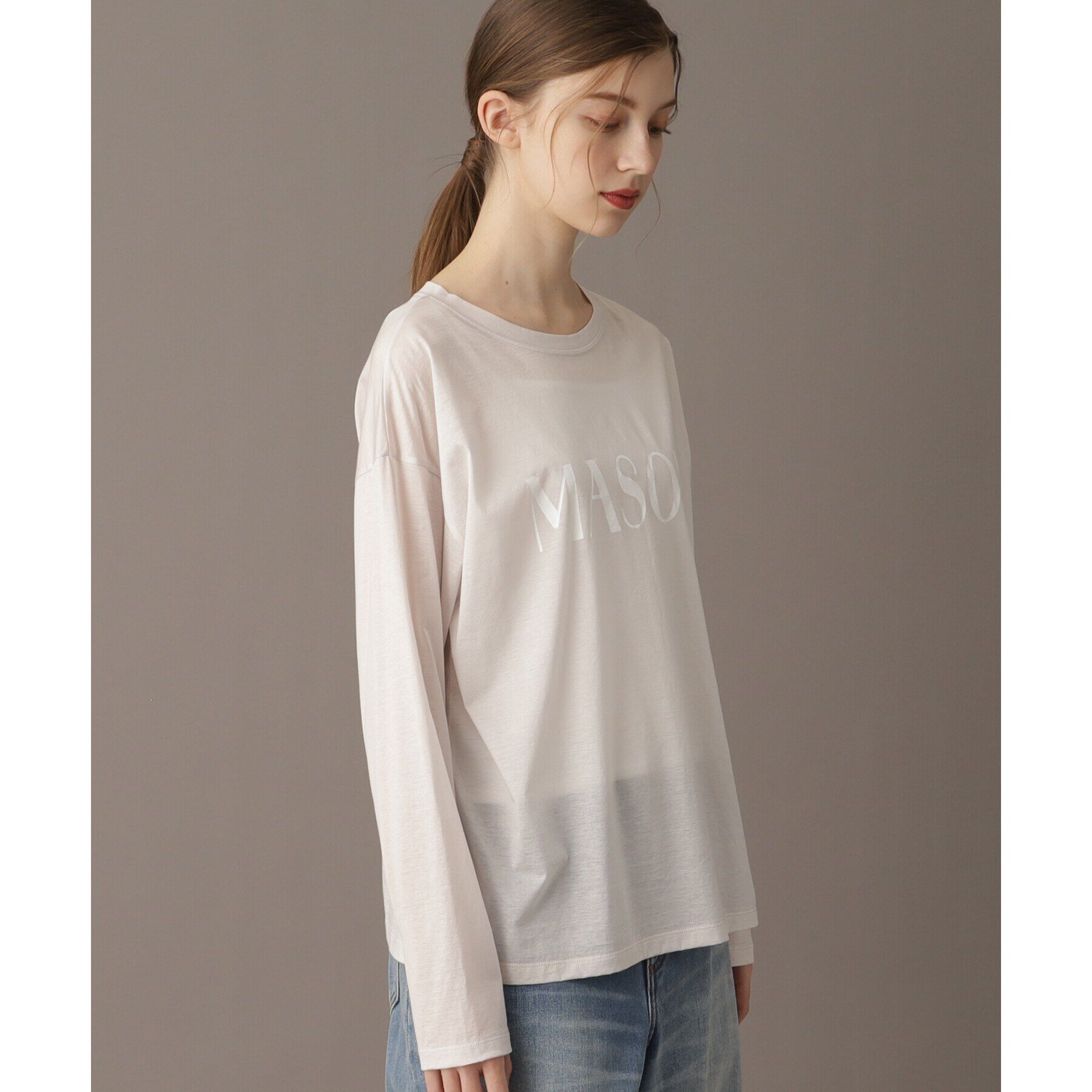 DRESSTERIOR「【接触冷感/洗える】シアーメゾンロゴロンTEE」|Tシャツ・カットソー|