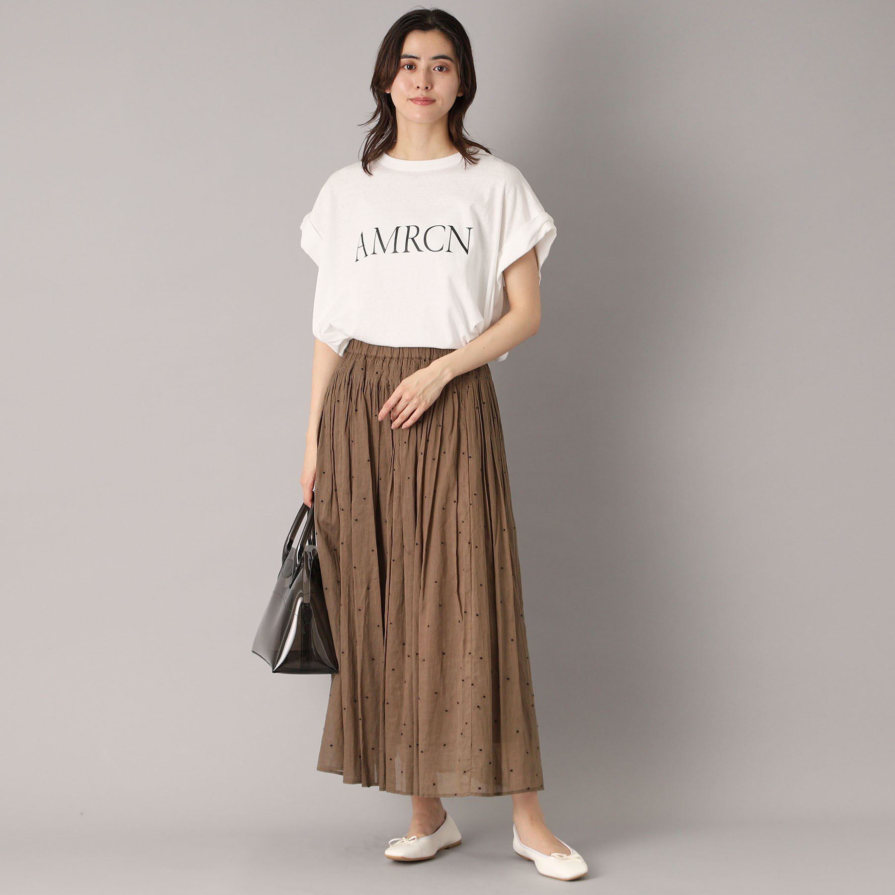 DRESSTERIOR「【ウエストゴム/裏地あり】イージーウエストドット刺繍スカート」|スカート|