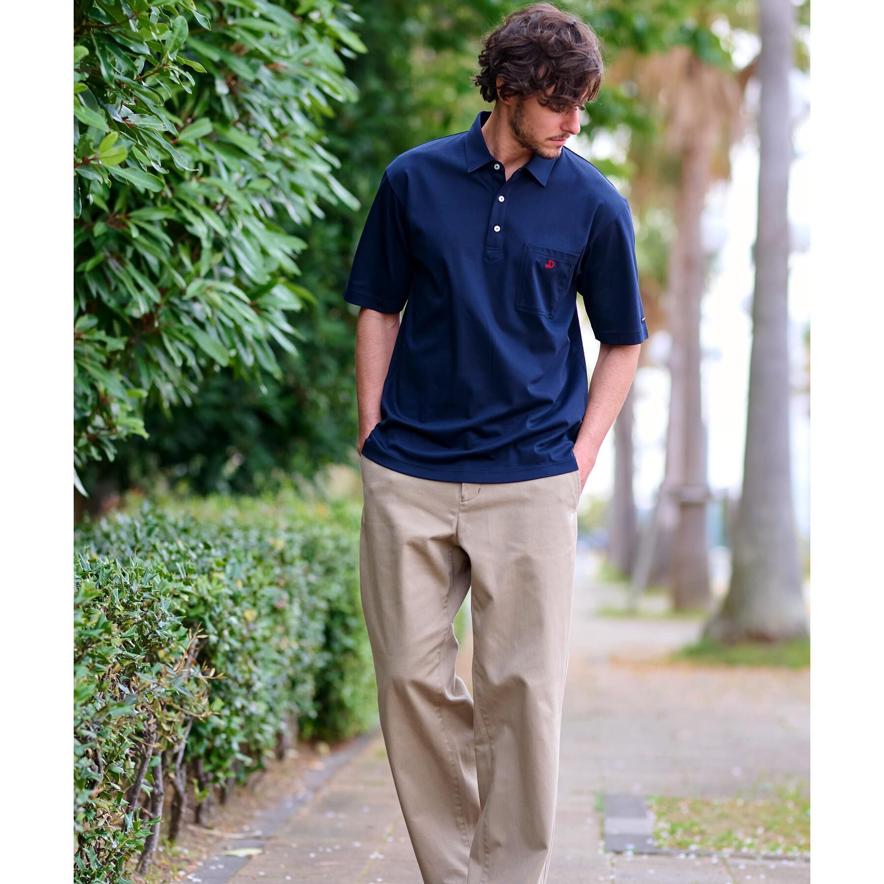 DRESSTERIOR「【接触冷感/抗菌防臭/消臭】ICE CLEAR COTTON オーバーフィットポロシャツ」|ポロシャツ|