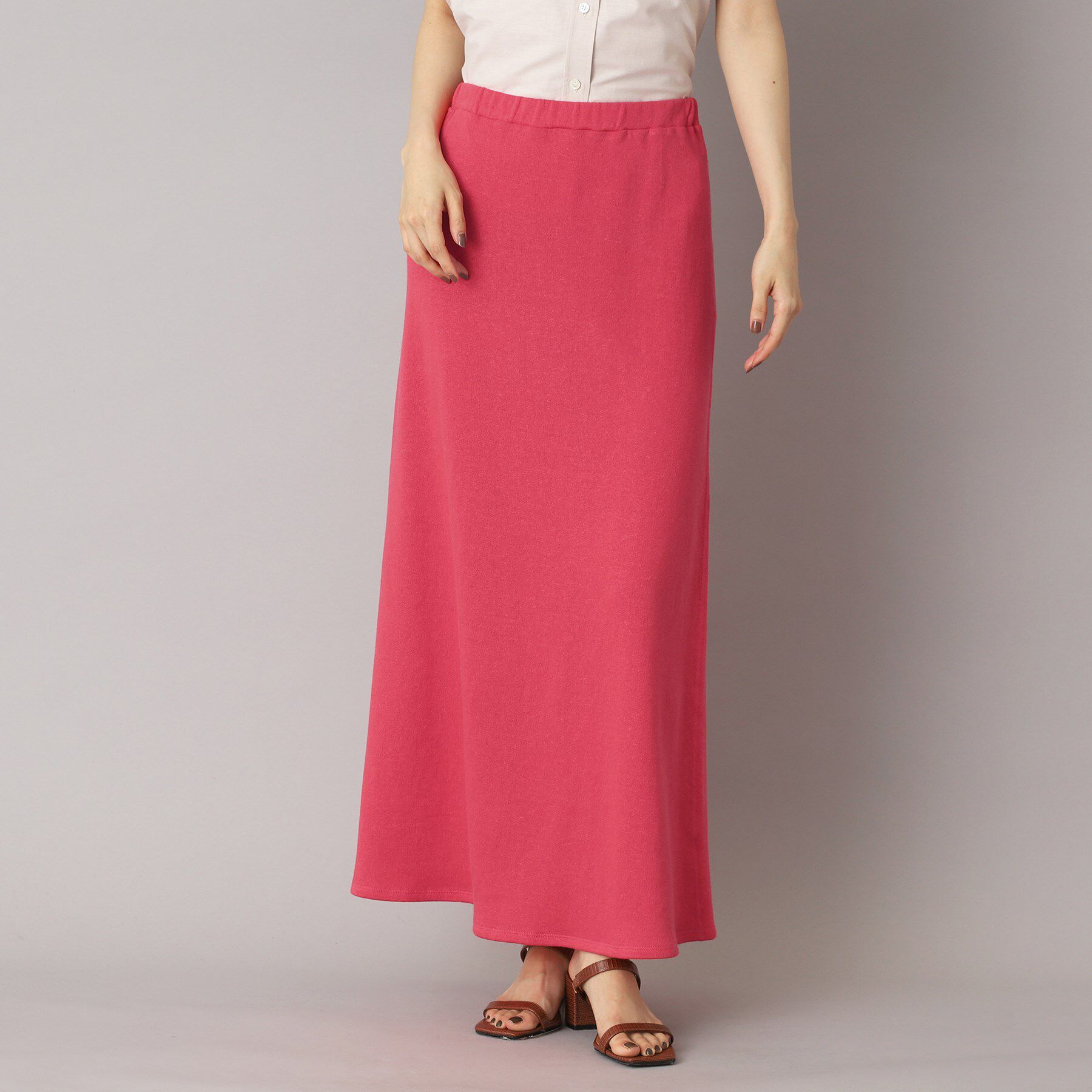 DRESSTERIOR「【洗える/ウエストゴム/セットアップ可】リネン裏毛スカート」|スカート|