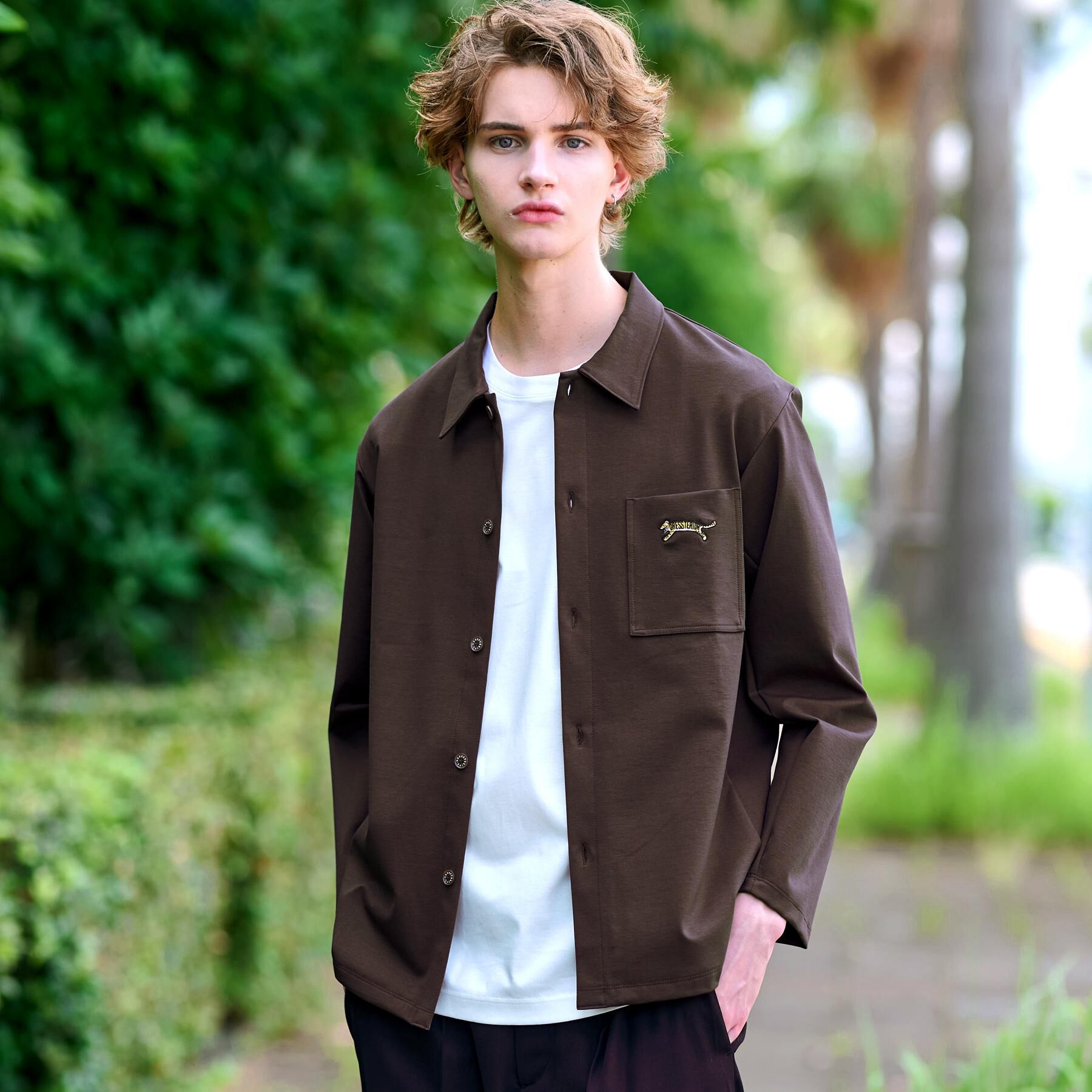 DRESSTERIOR「タイガー刺繍 カットソーシャツ」|シャツ・ブラウス|ブラウン(043)