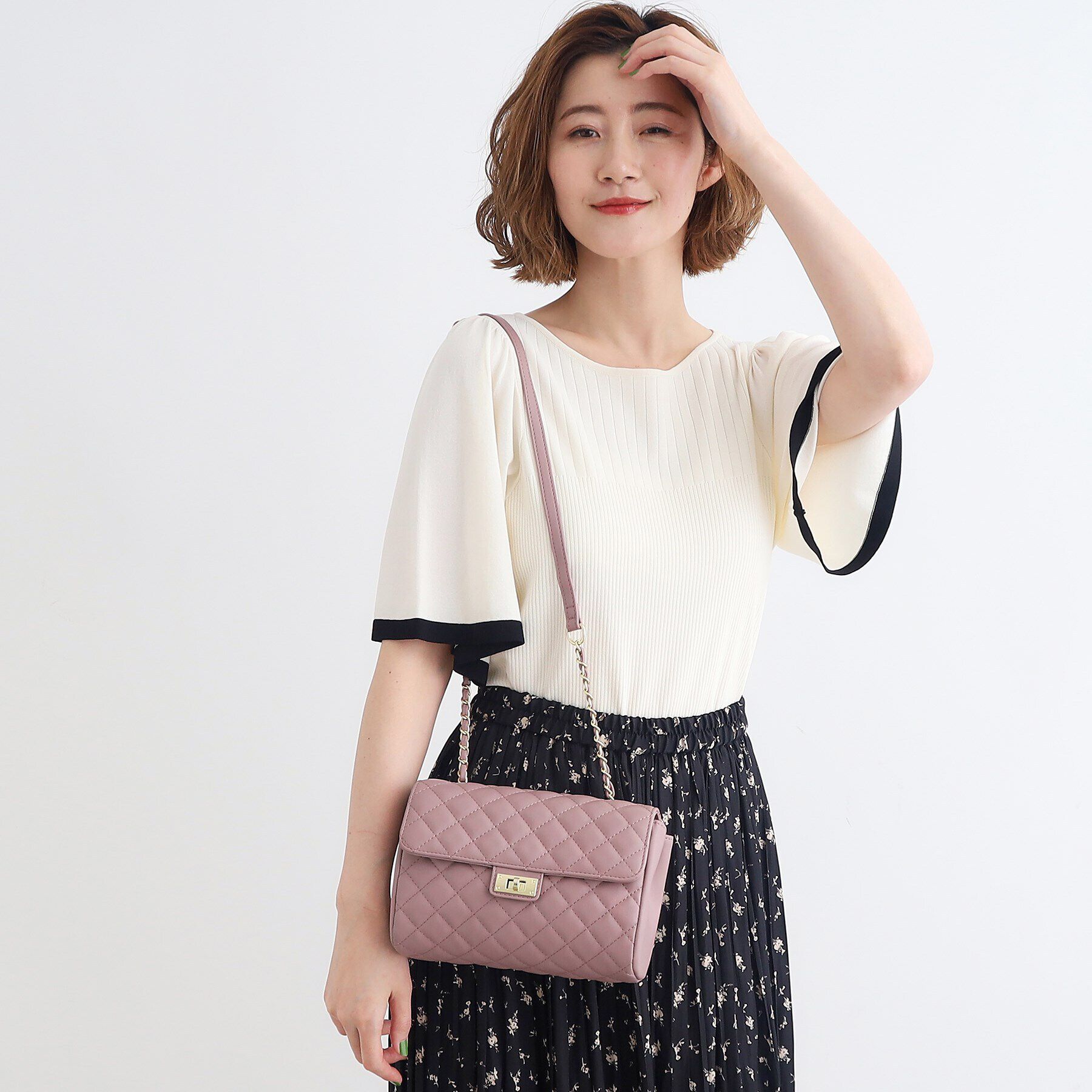 grove「キルトチェーンショルダー」|ショルダー・メッセンジャー|ピンク(071)