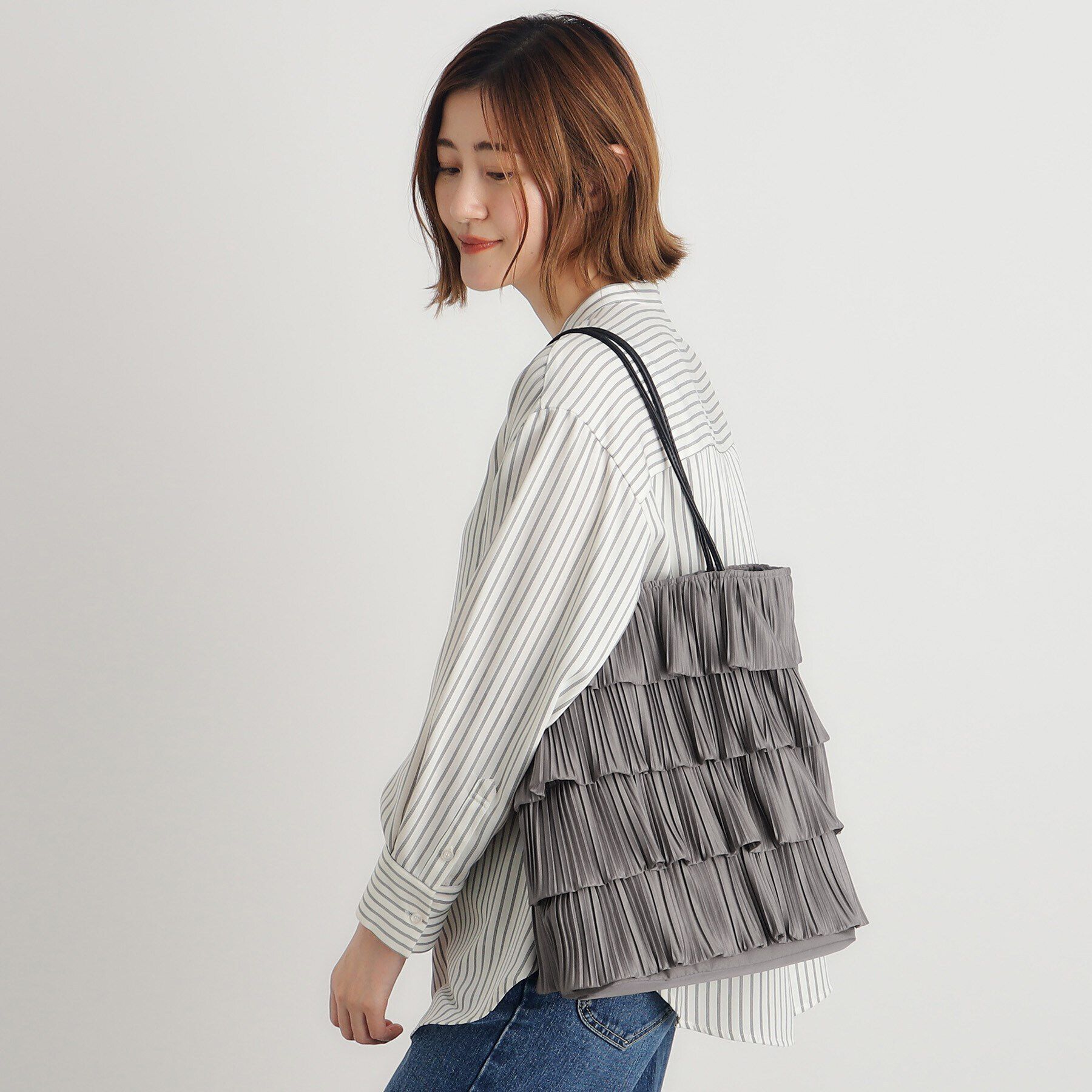 grove「プリーツティアードトート」|トートバッグ|