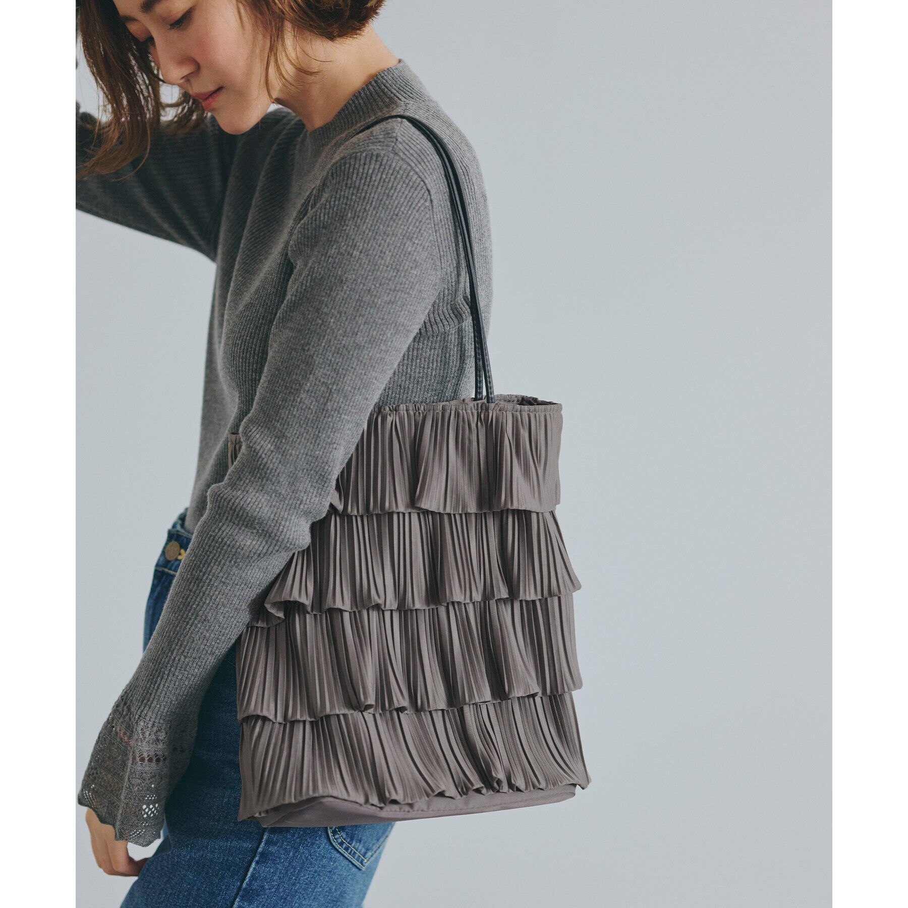 grove「プリーツティアードトート」|トートバッグ|