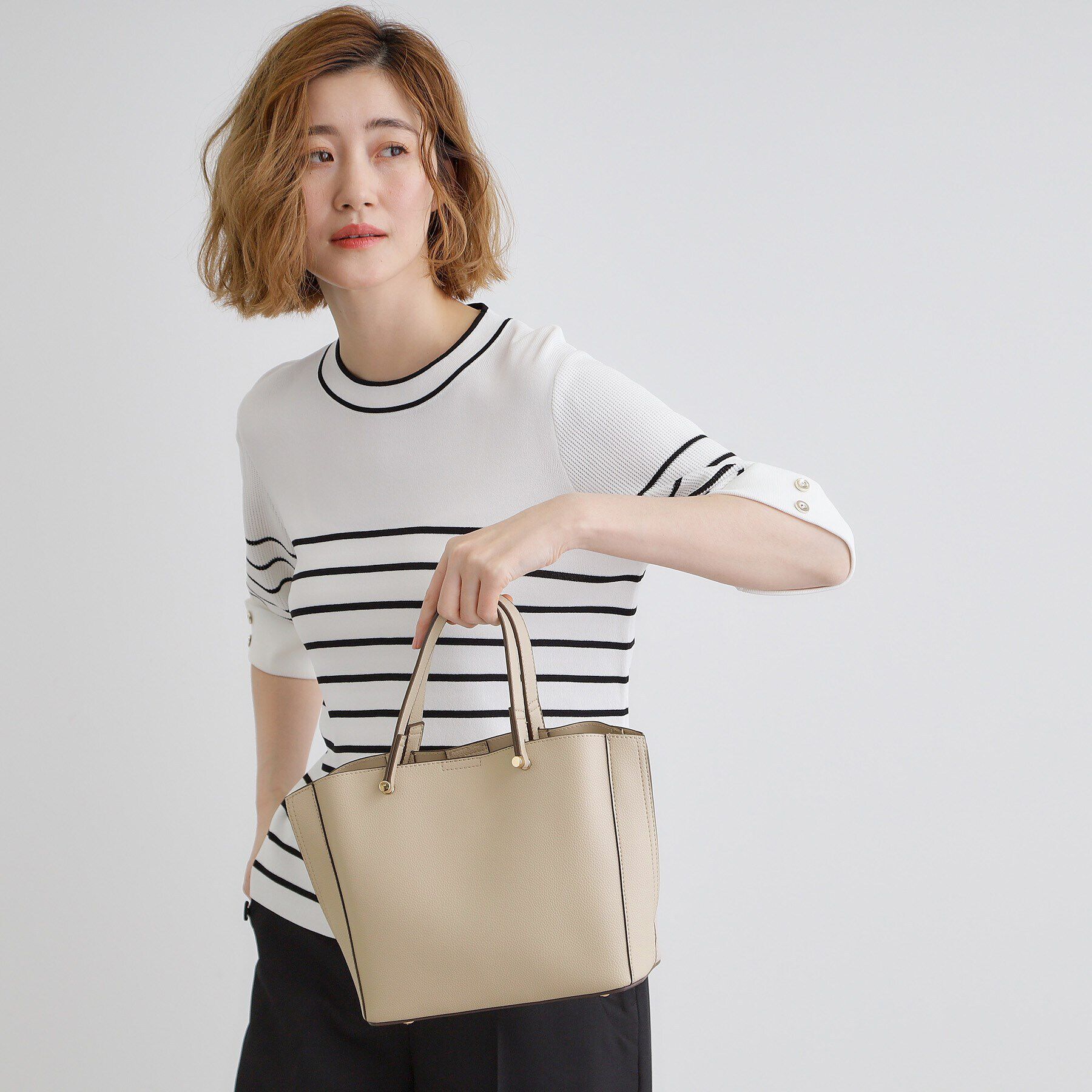 grove「【人間工学】サイドバイカラー2WAYトート【入卒対応可】」|トートバッグ|