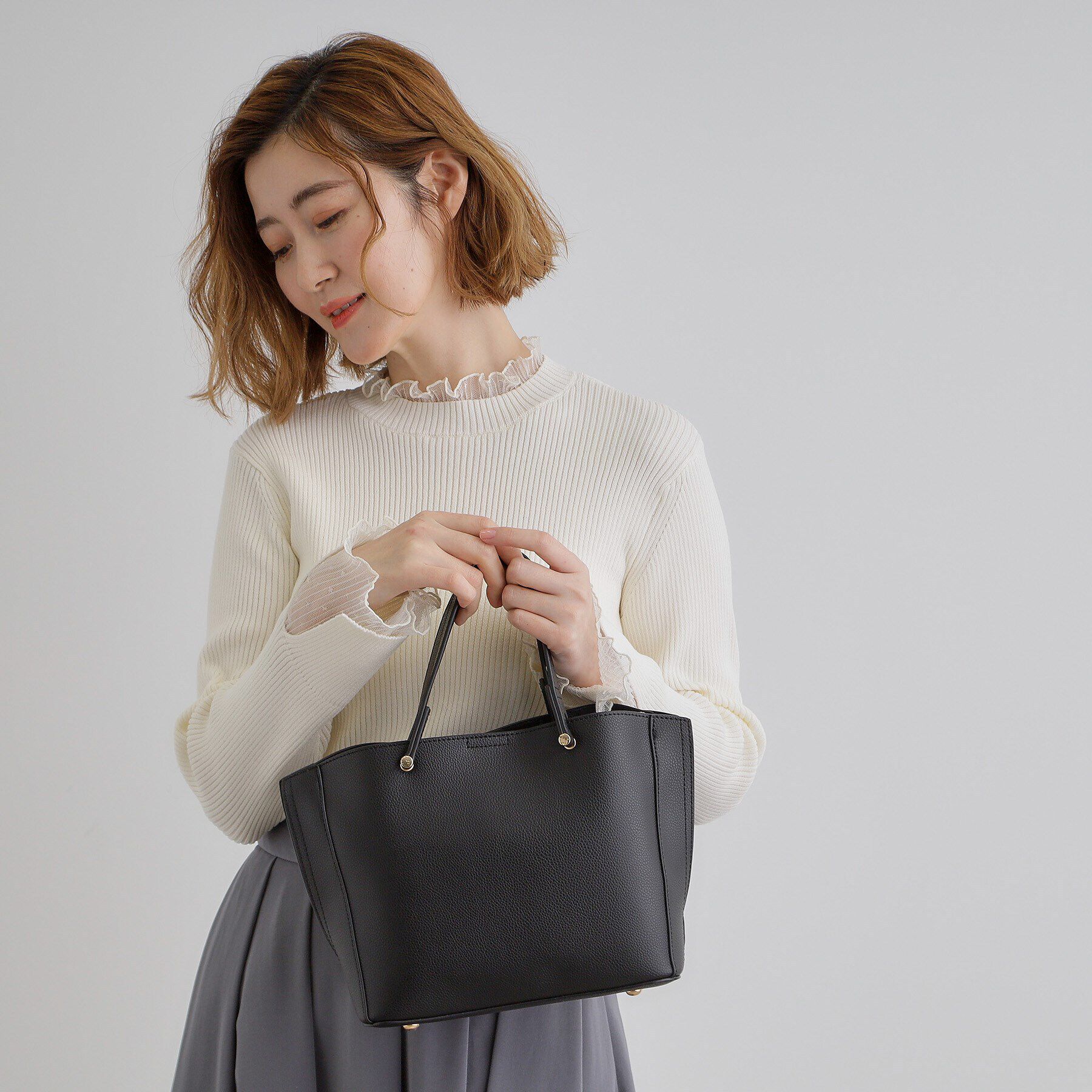 grove「【人間工学】サイドバイカラー2WAYトート【入卒対応可】」|トートバッグ|