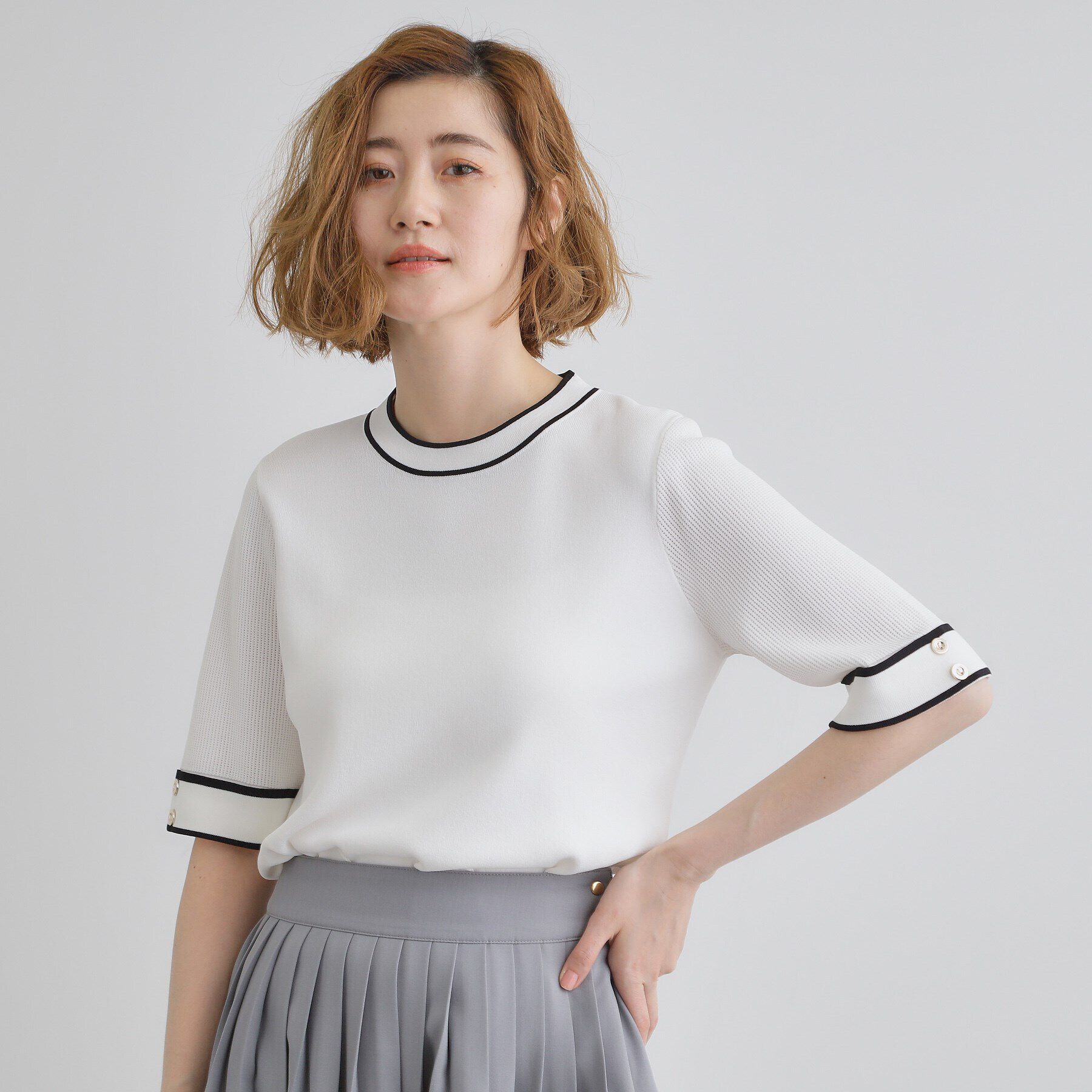 grove「【ひんやり多機能】やわらかドライタッチワイドスリーブプルオーバー」|ニット・セーター|