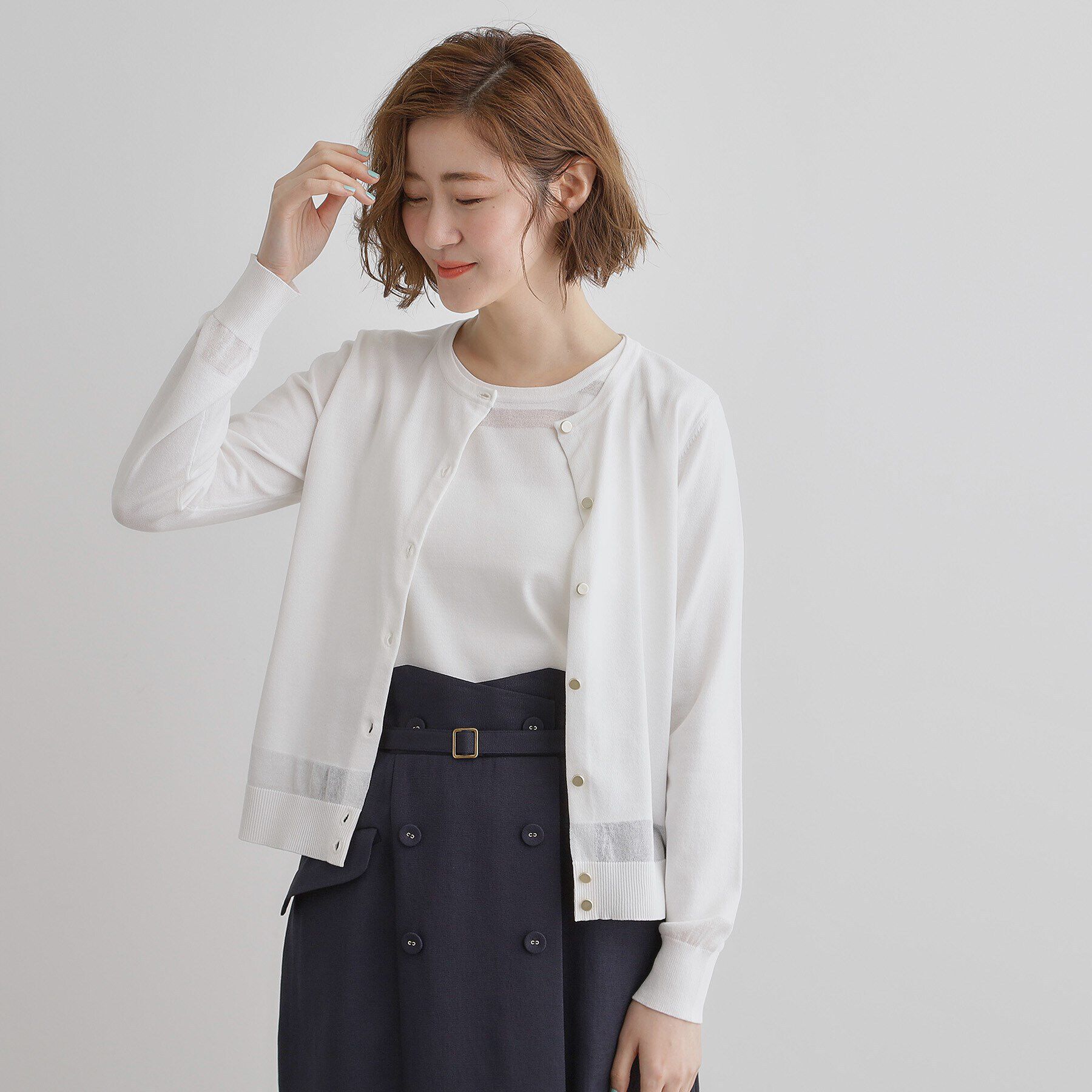 grove「【雑誌掲載】シアー素材使いアンサンブルニット」|その他|