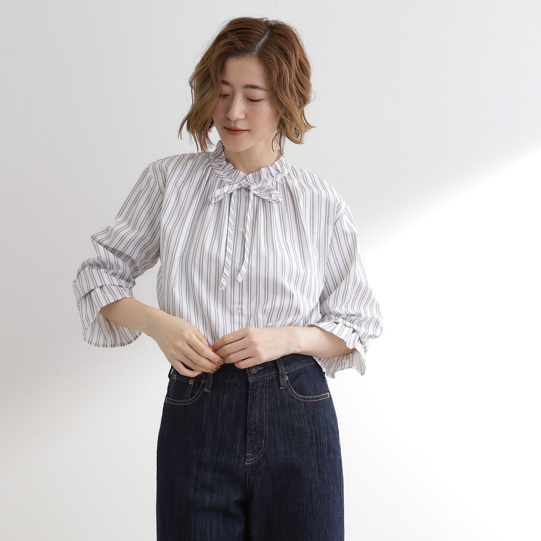 grove「【石川梨華さん着用】フリルカラーリボンブラウス」|シャツ・ブラウス|