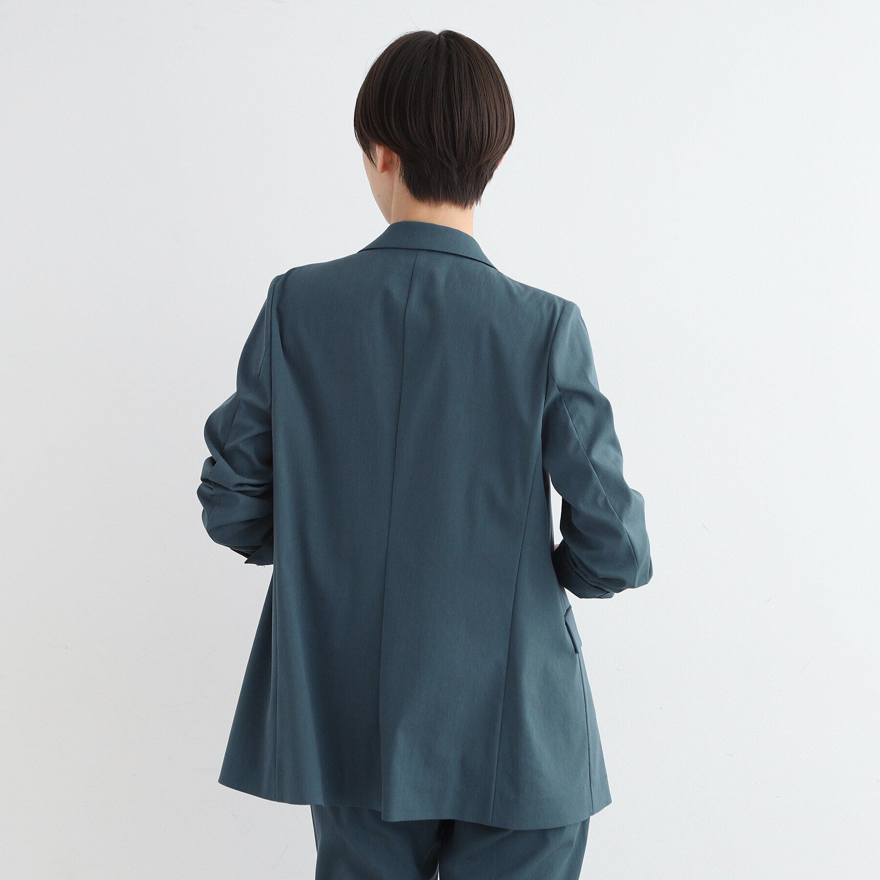 INDIVI「【洗える／UVケア／接触冷感／SETUP可能】麻混テーラードダブルジャケット」|スーツ|