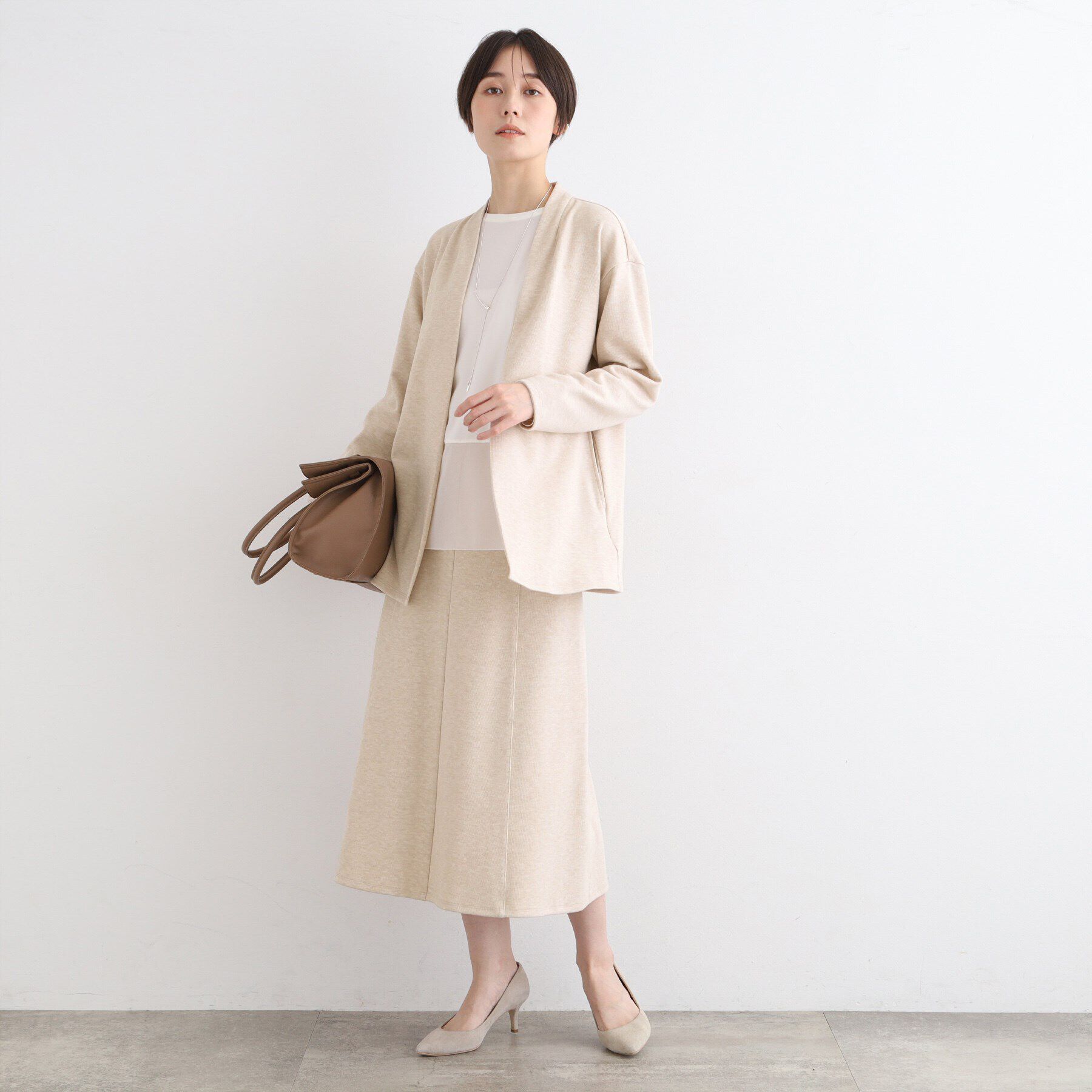 INDIVI「【洗える／UVケア／SETUP可能】ライトジャージカーディガン」|カーディガン|