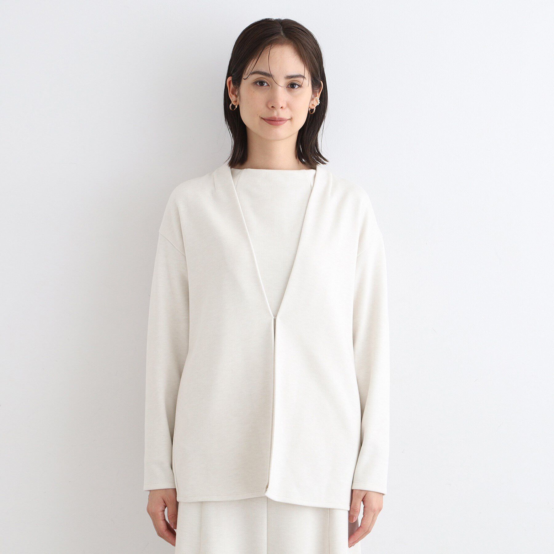 INDIVI「【洗える／UVケア／SETUP可能】ライトジャージカーディガン」|カーディガン|