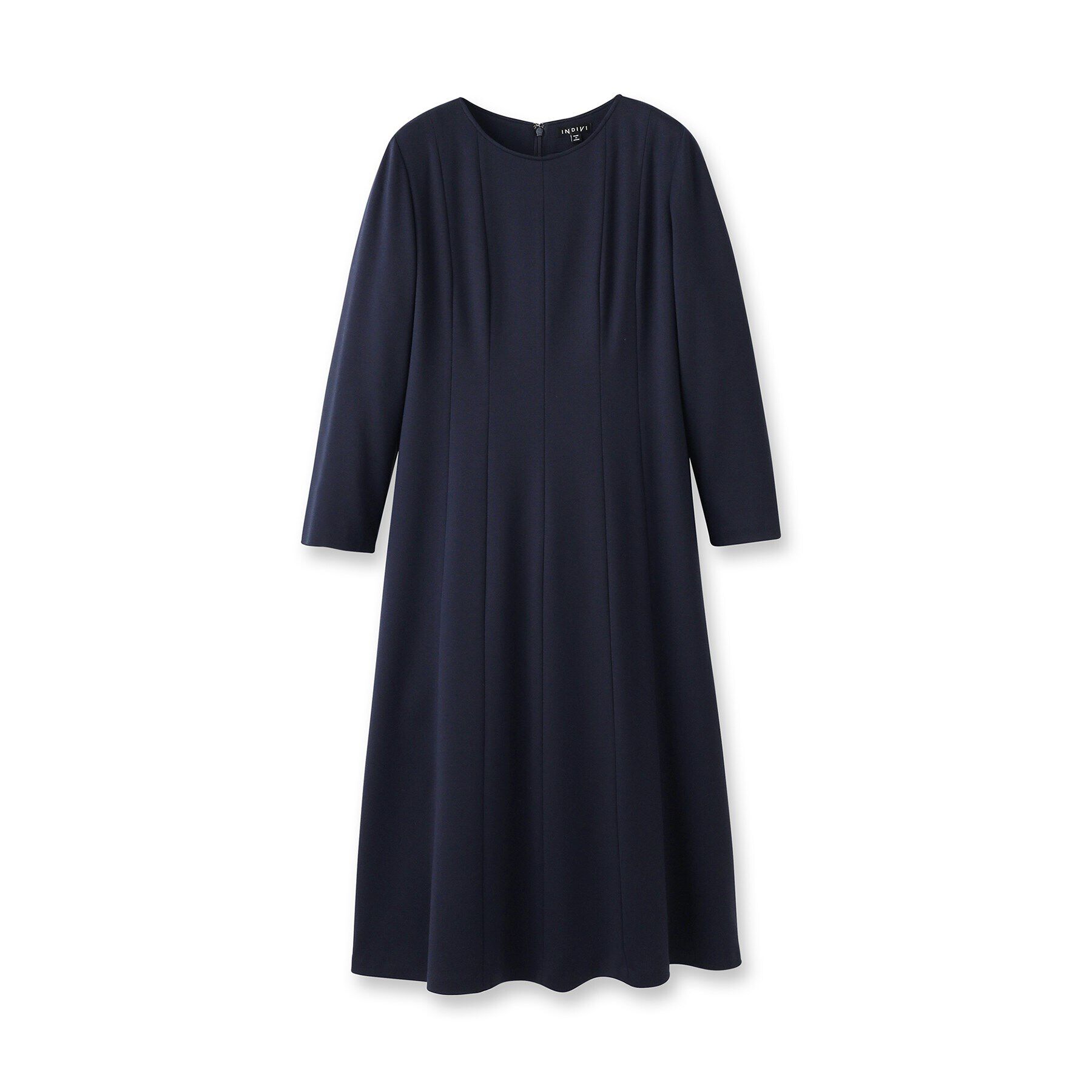 INDIVI「【定番スーツ／ジャージ素材／スタイルアップ】フィット＆フレアワンピース」|ワンピース|