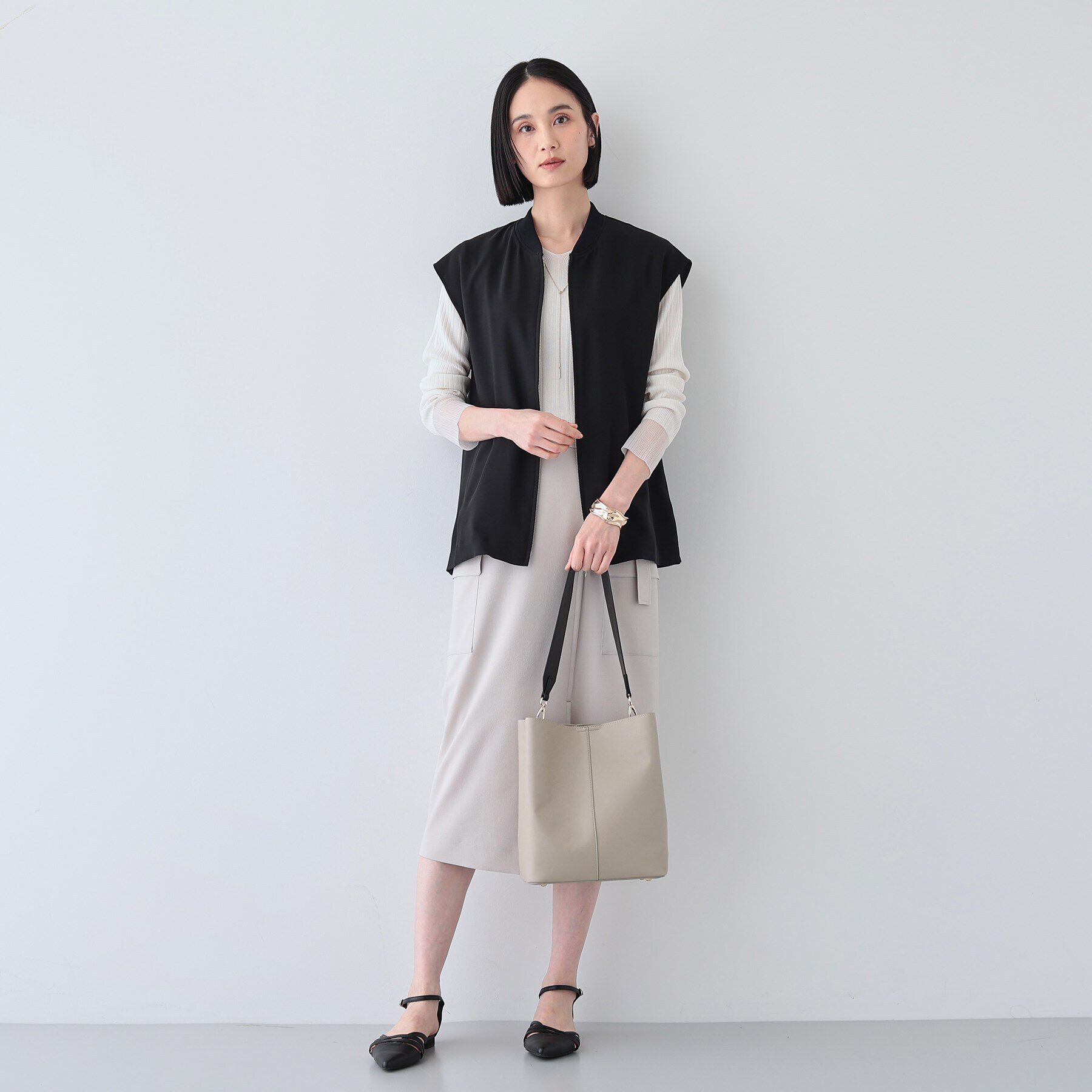 INDIVI「【合皮】ワンショルダーミドルバッグ」|トートバッグ|