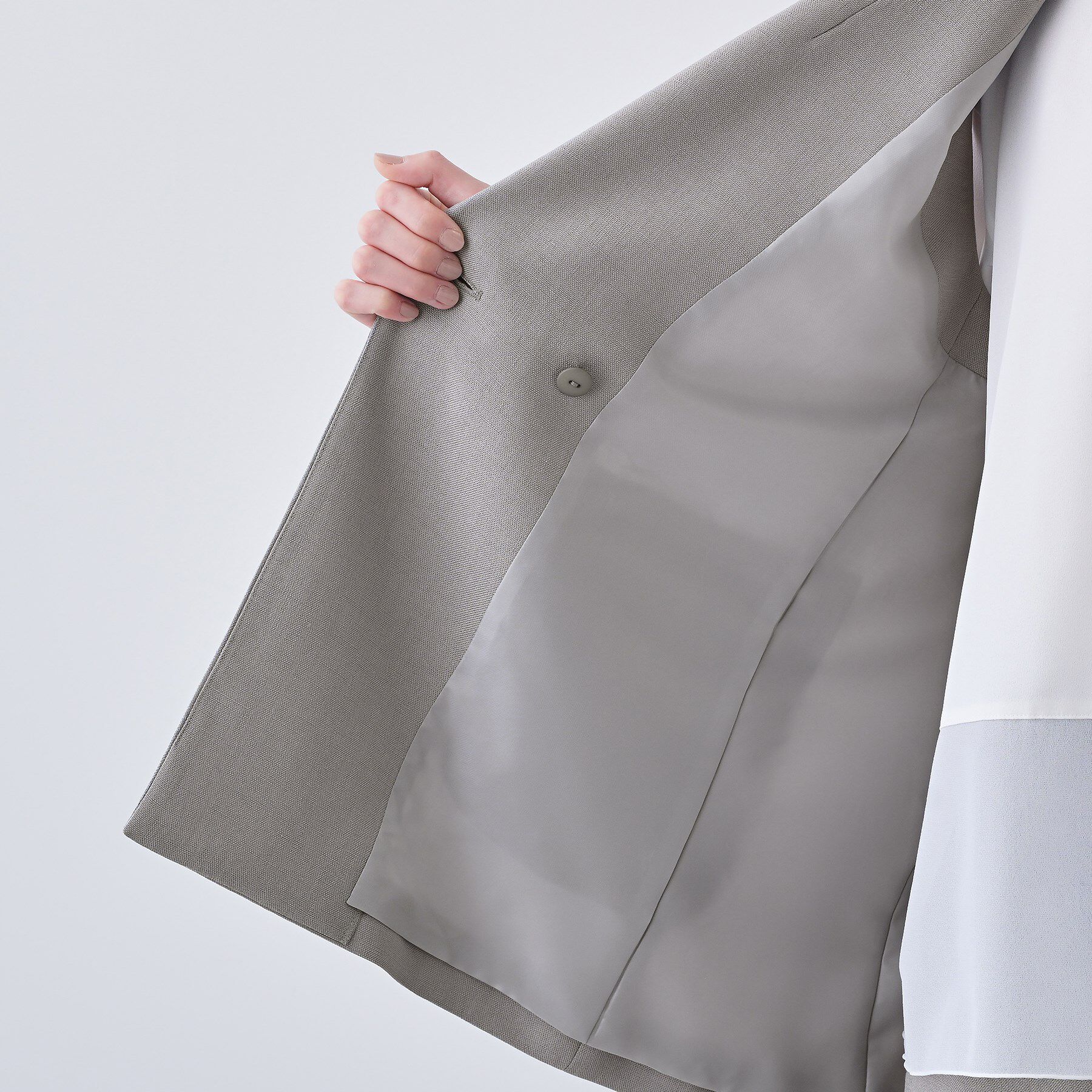 INDIVI「【日本製／トリアセテート】オーバーサイズジレジャケット」|テーラードジャケット|