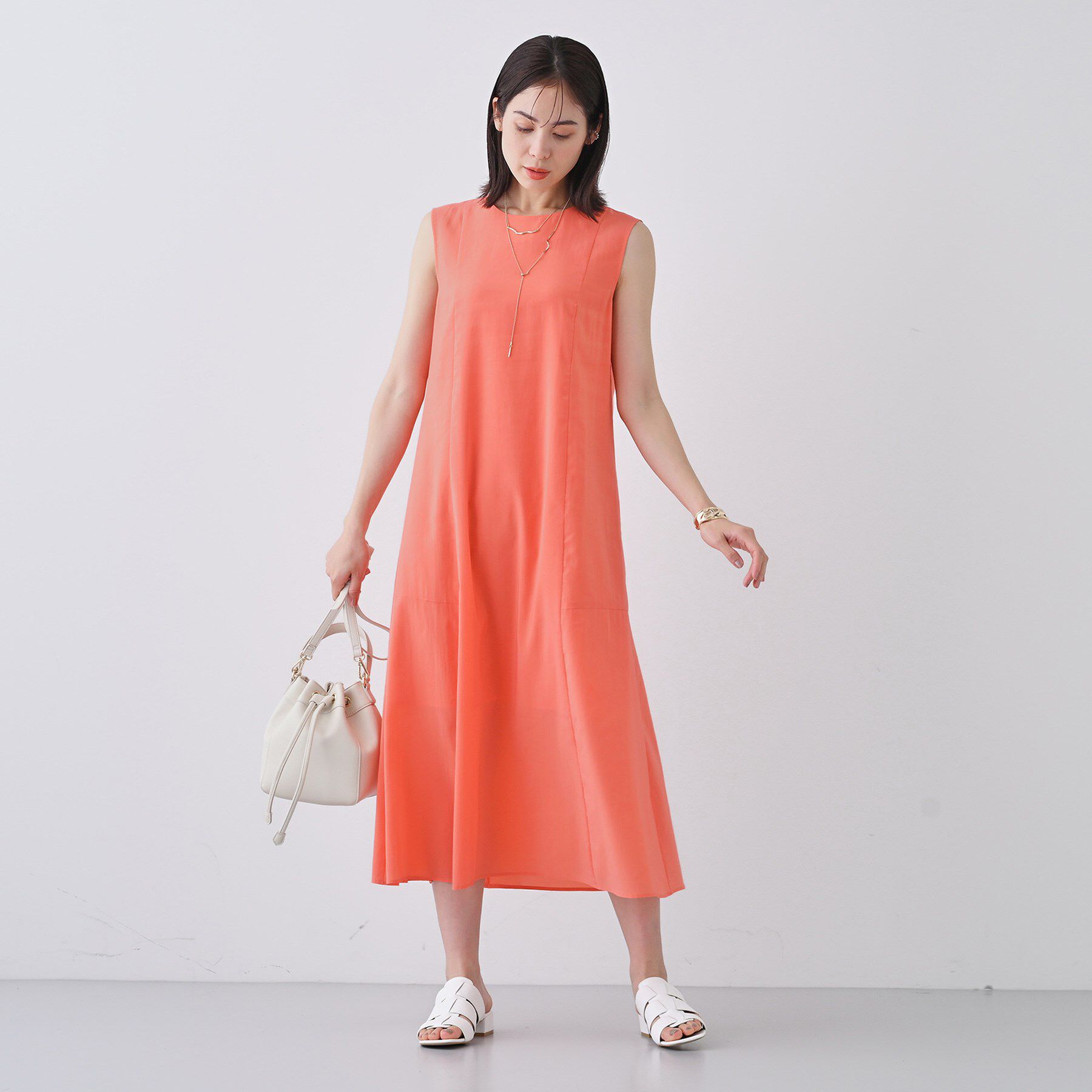 INDIVI「【通気性◎撥水／接触冷感／UVケア】フレアワンピース」|ワンピース|