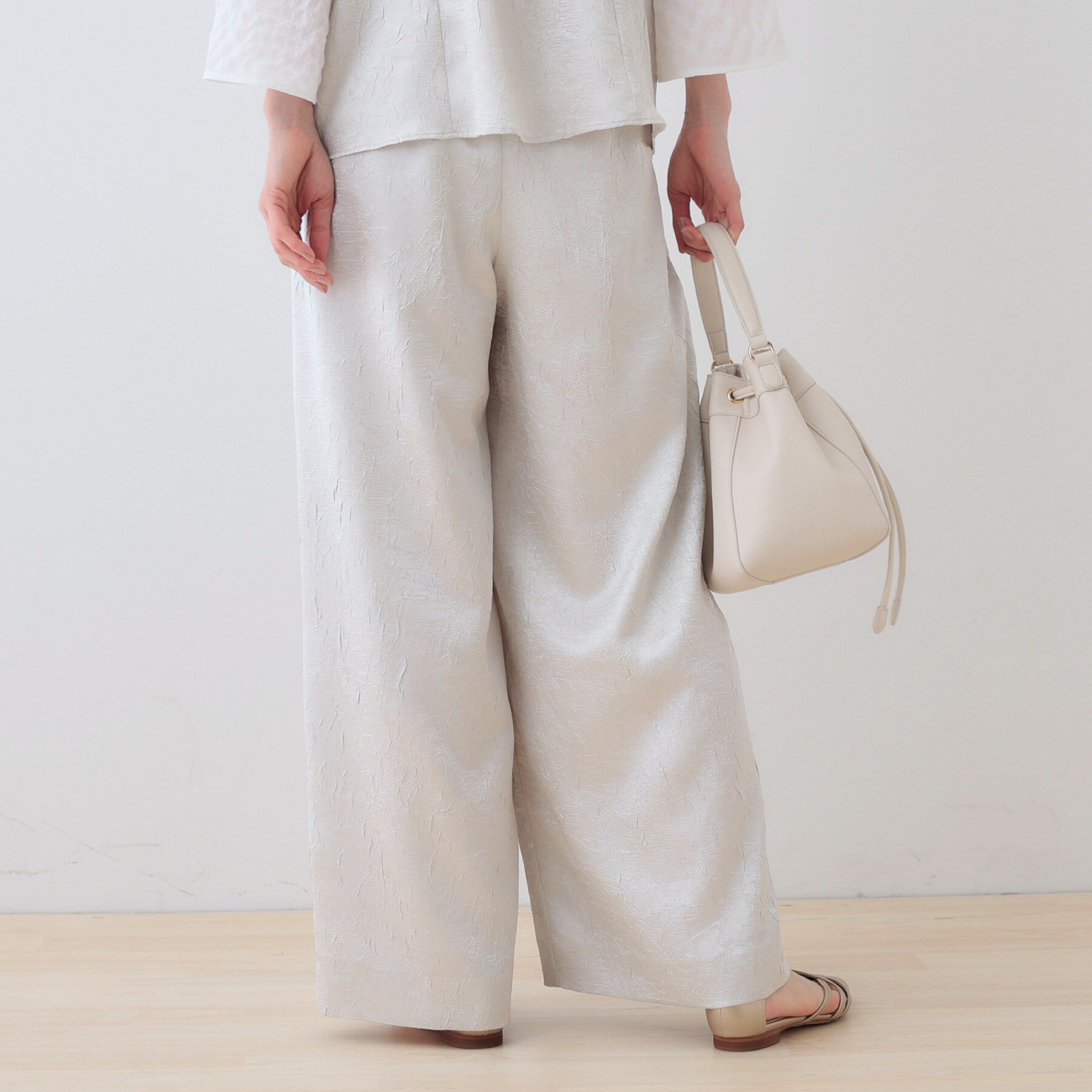 INDIVI「【サスペンダー付き】2WAYクラッシュサテンパンツ」|その他|