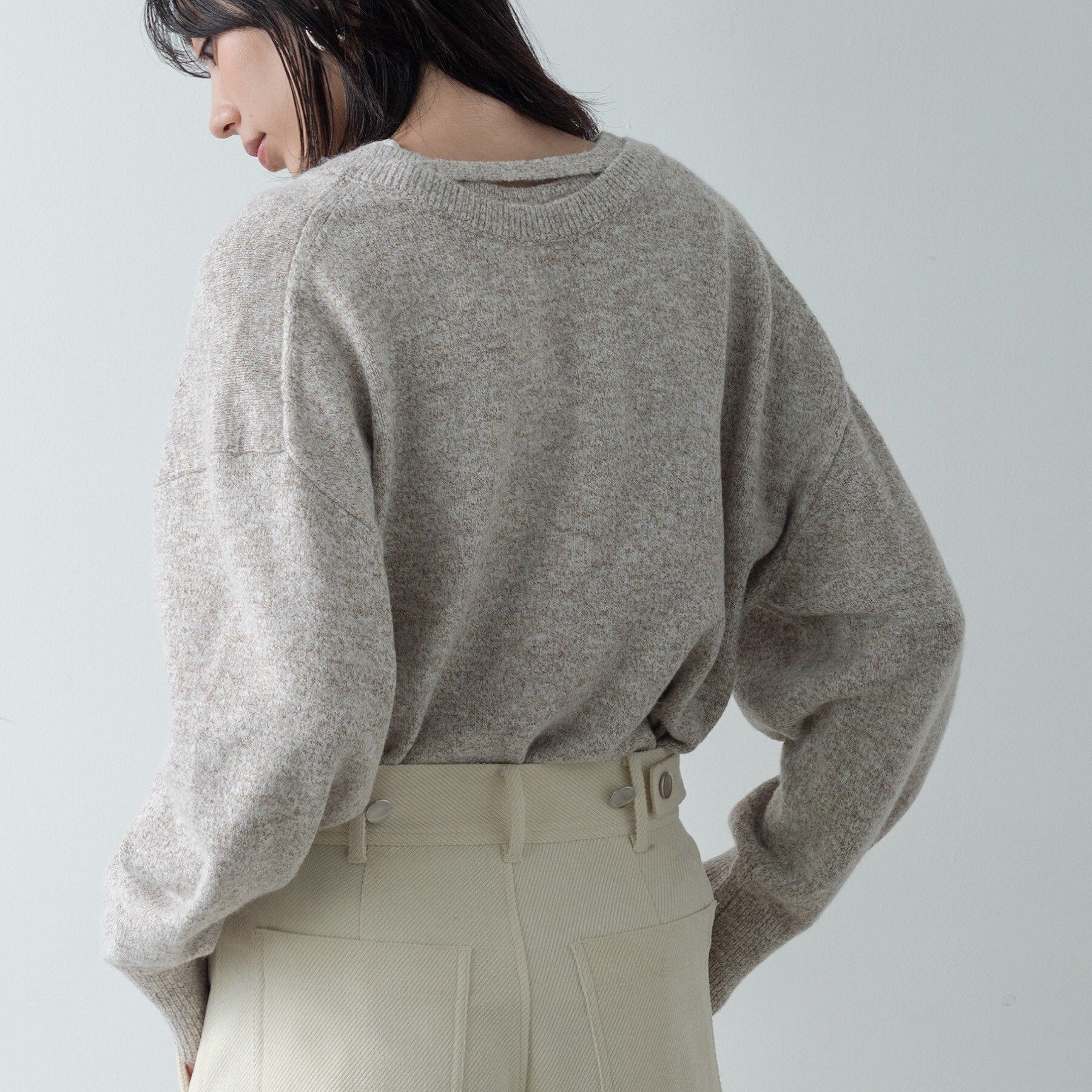 GALLEST「レイヤーネックメランジラメニット」|ニット・セーター|