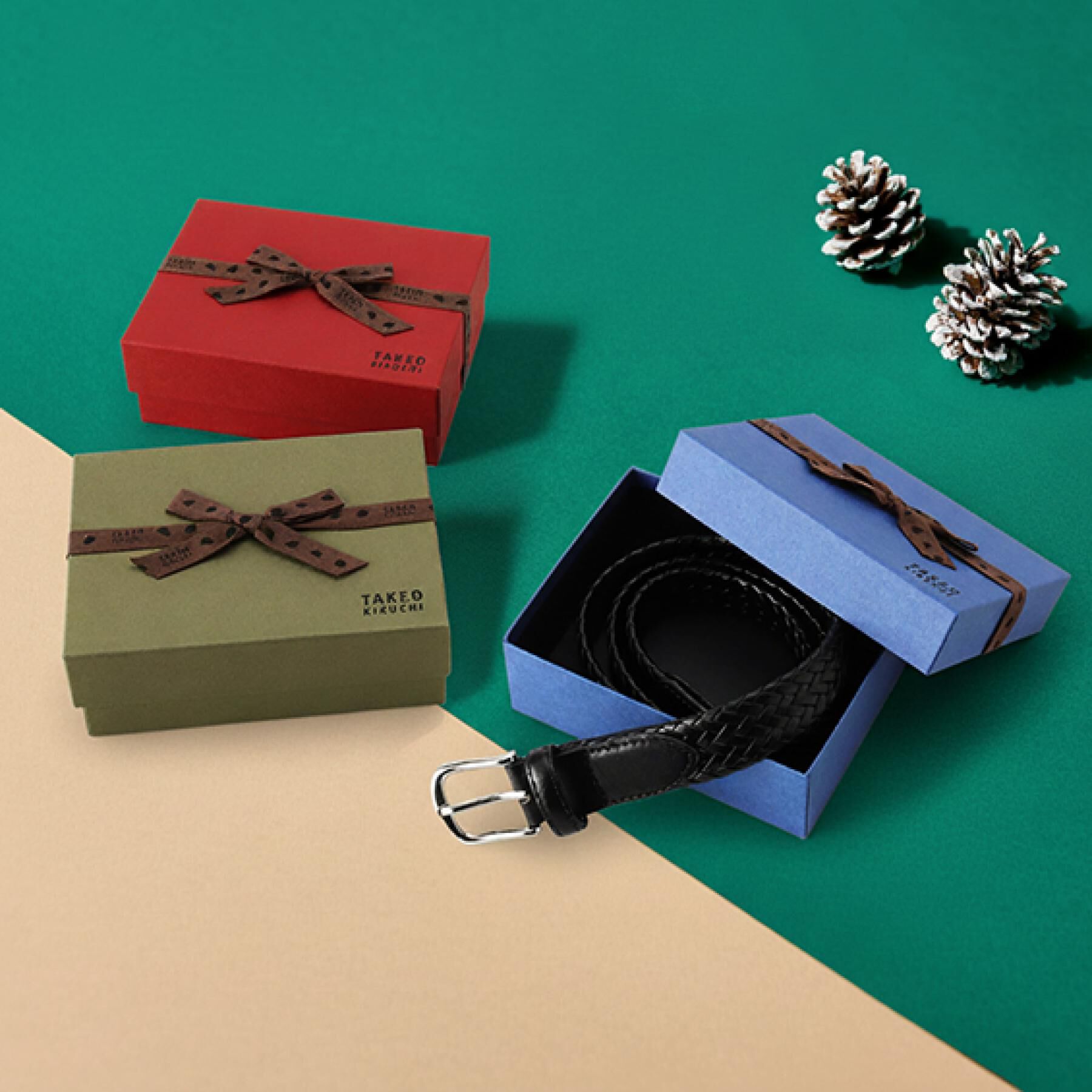 TAKEO KIKUCHI「【GIFT】レザーメッシュベルト」|ベルト|