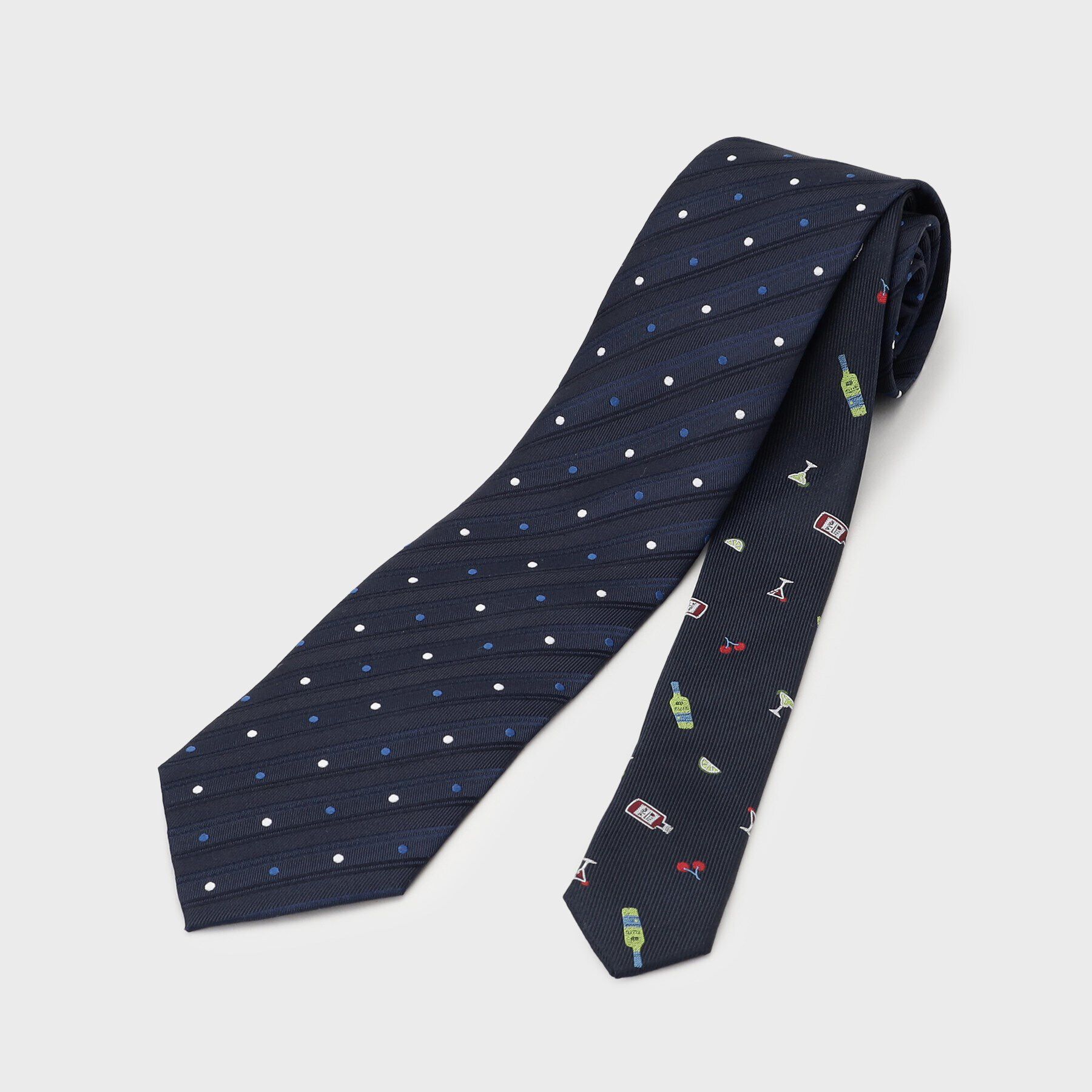 TAKEO KIKUCHI「【お酒柄】ブルーネクタイ＆タイバー BOXセット」|ネクタイ・蝶ネクタイ|