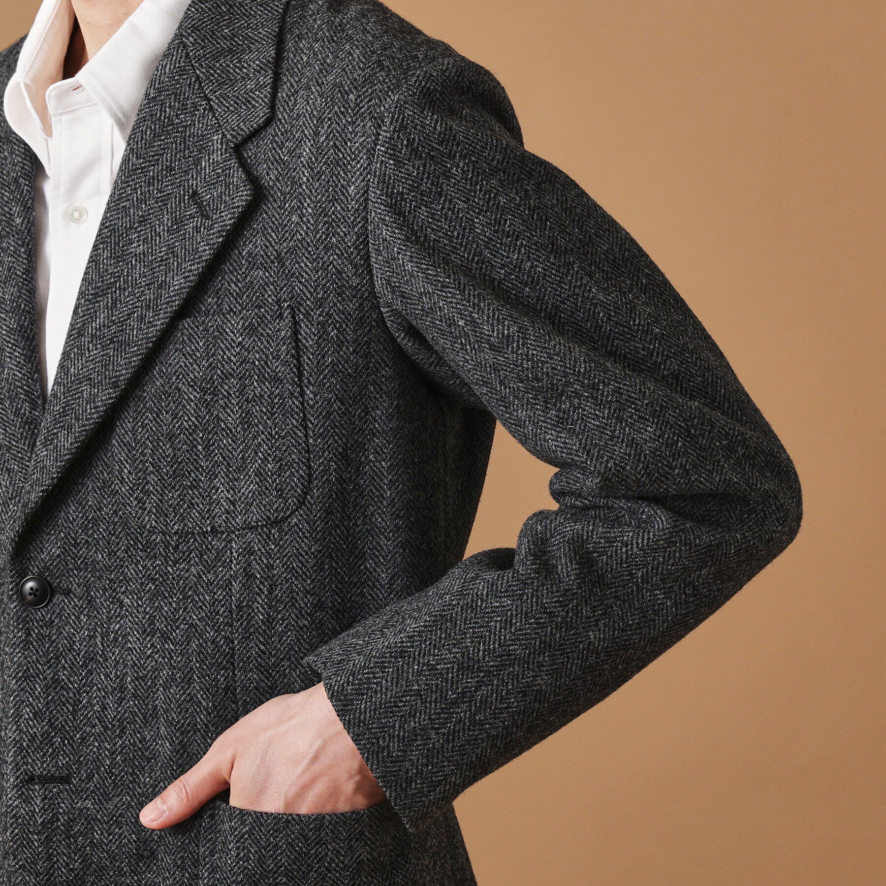 40CARATS&525「ウール混ヘリンボン ジャケット」|テーラードジャケット|