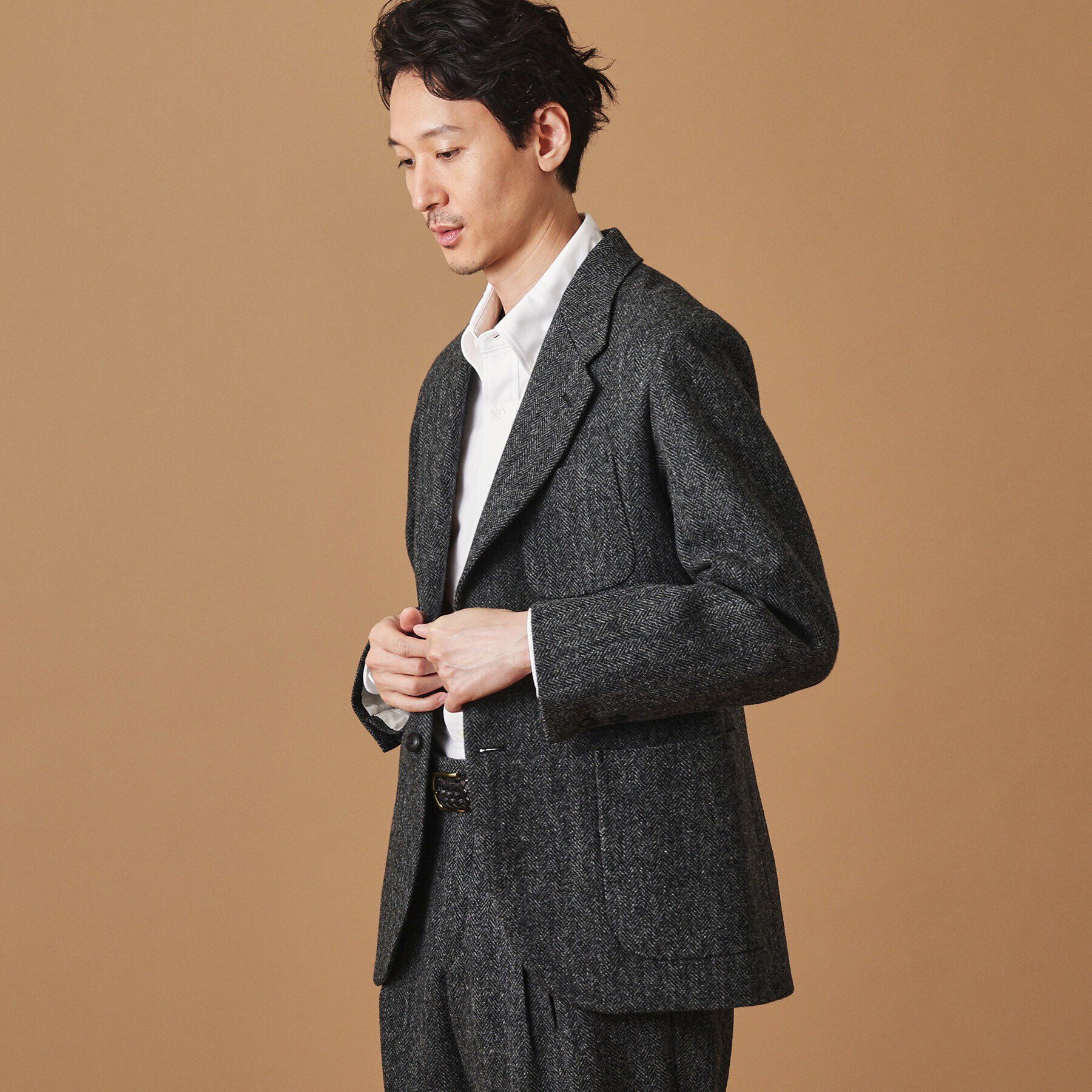 40CARATS&525「ウール混ヘリンボン ジャケット」|テーラードジャケット|