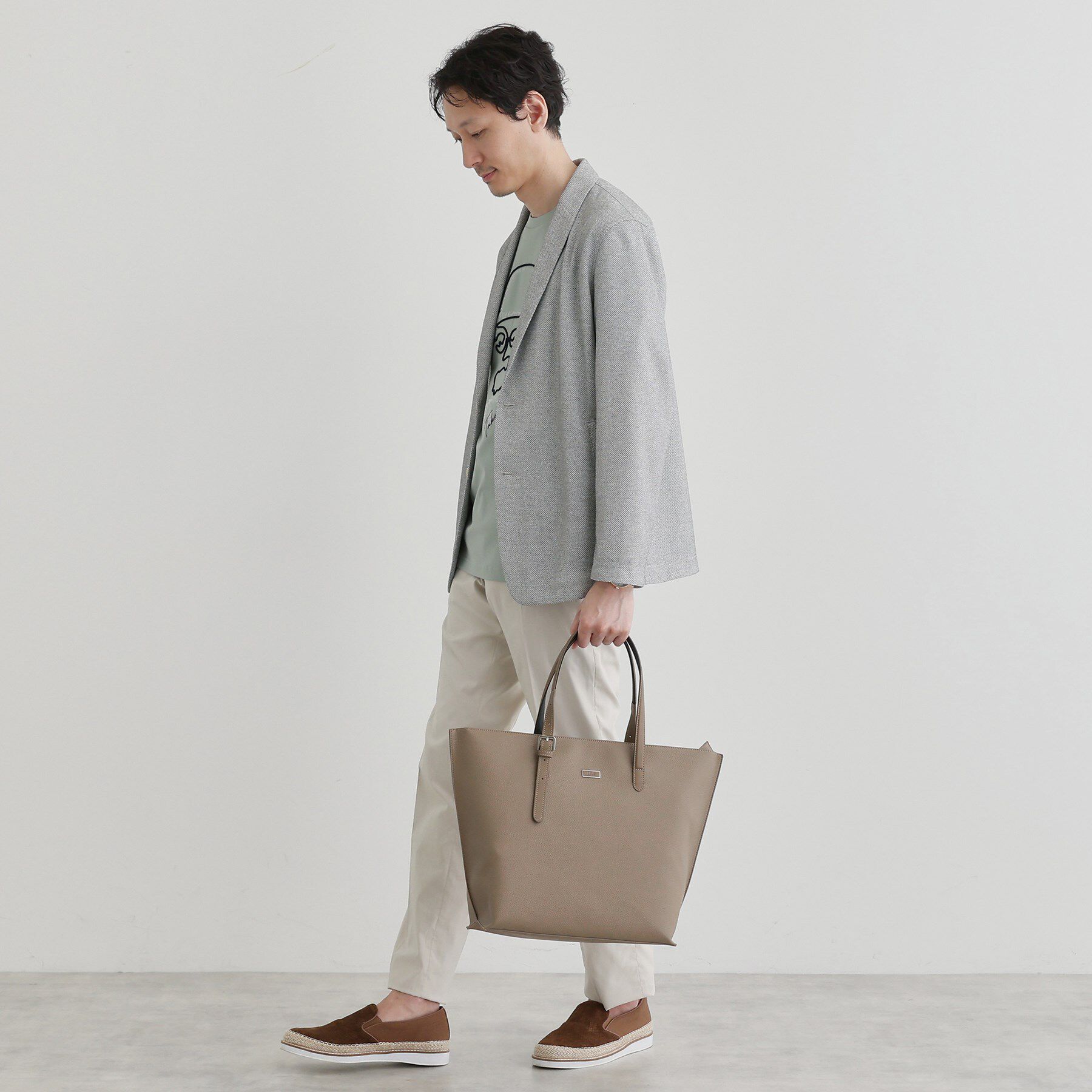 TAKEO KIKUCHI「レザーハンドル シュリンクPU トート」|トートバッグ|