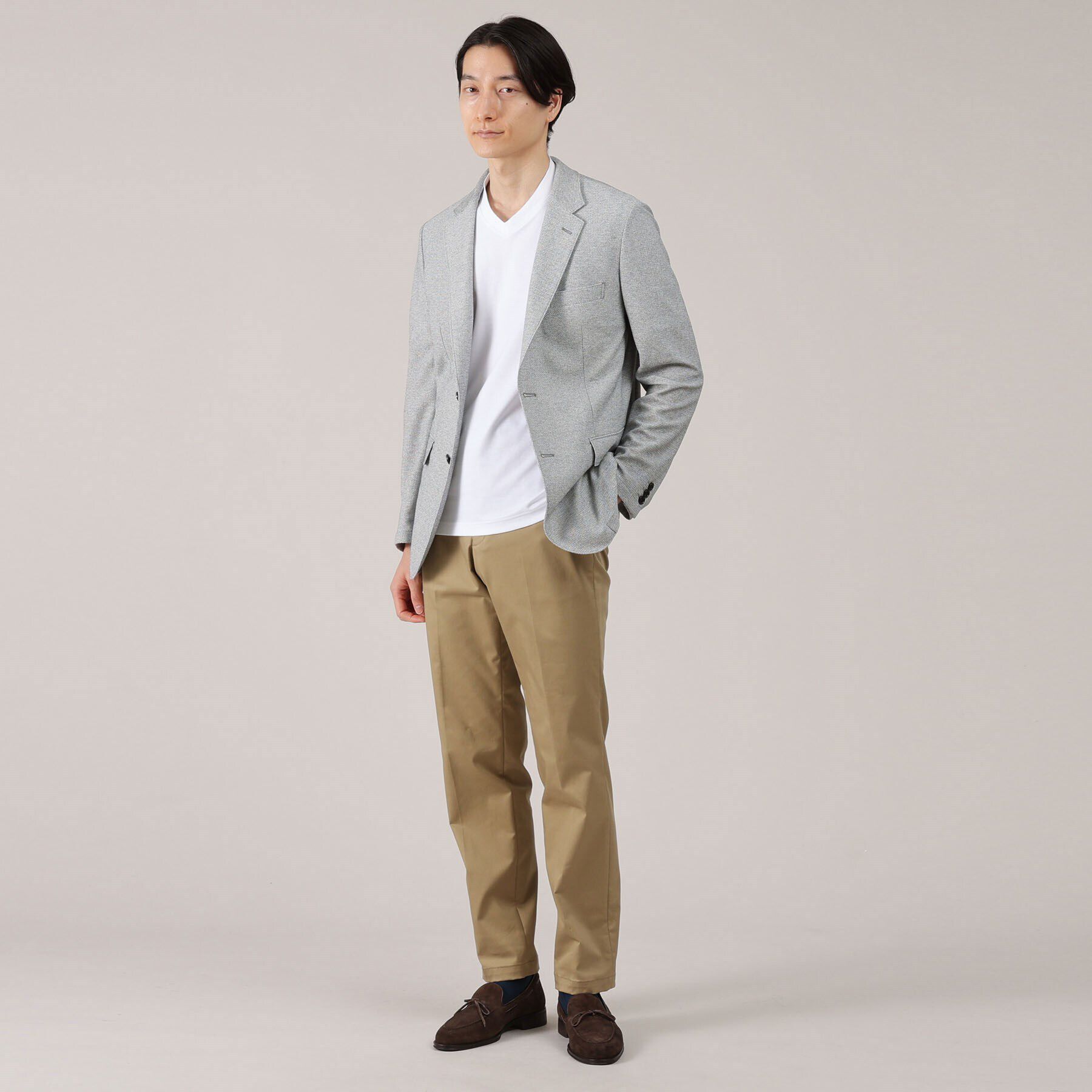 TAKEO KIKUCHI「【抗菌防臭】尾州 リネンブレンド ハニカムメッシュ ジャケット」|テーラードジャケット|