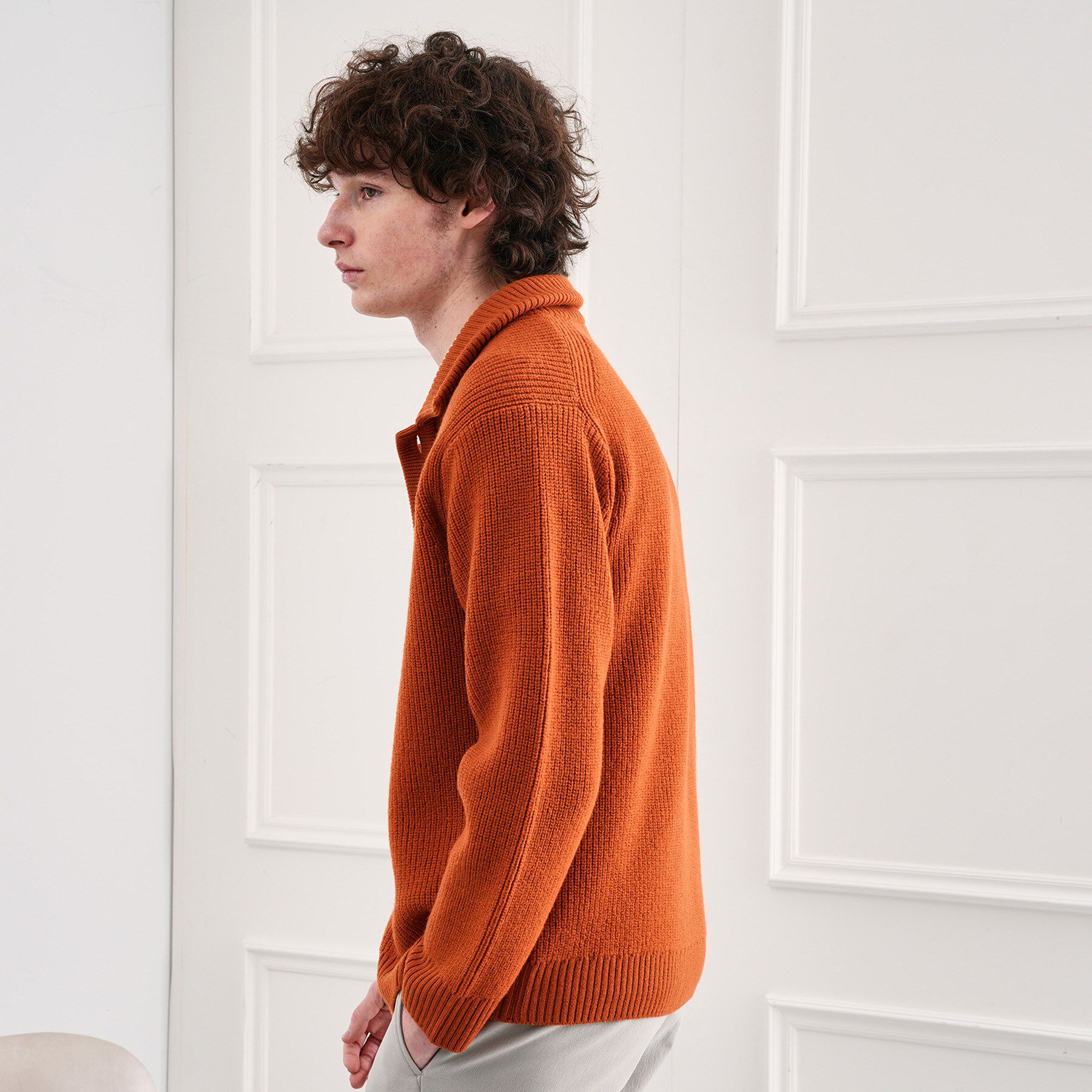 TAKEO KIKUCHI「タスマニアウール混畦編みカーディガン」|カーディガン|