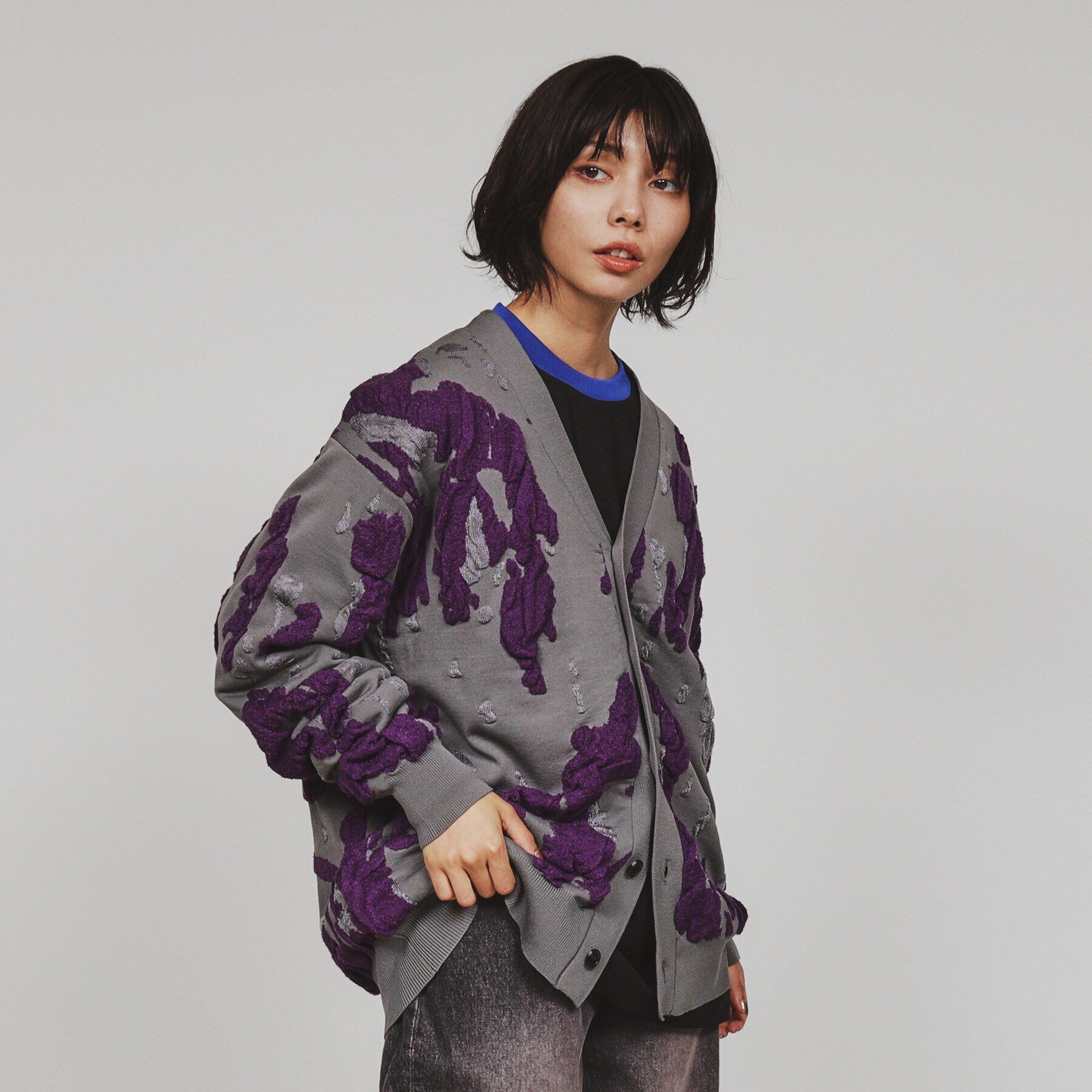 tk.TAKEO KIKUCHI「アブストラクトフクレジャカードカーディガン」|カーディガン|