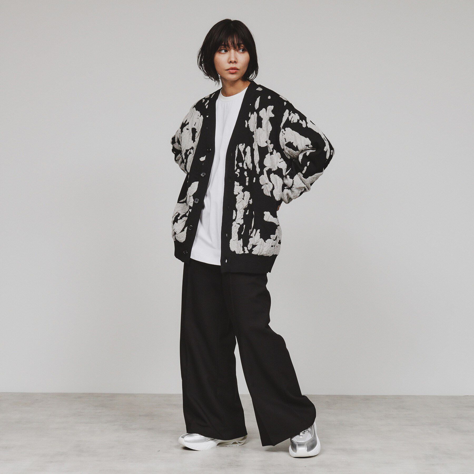 tk.TAKEO KIKUCHI「アブストラクトフクレジャカードカーディガン」|カーディガン|