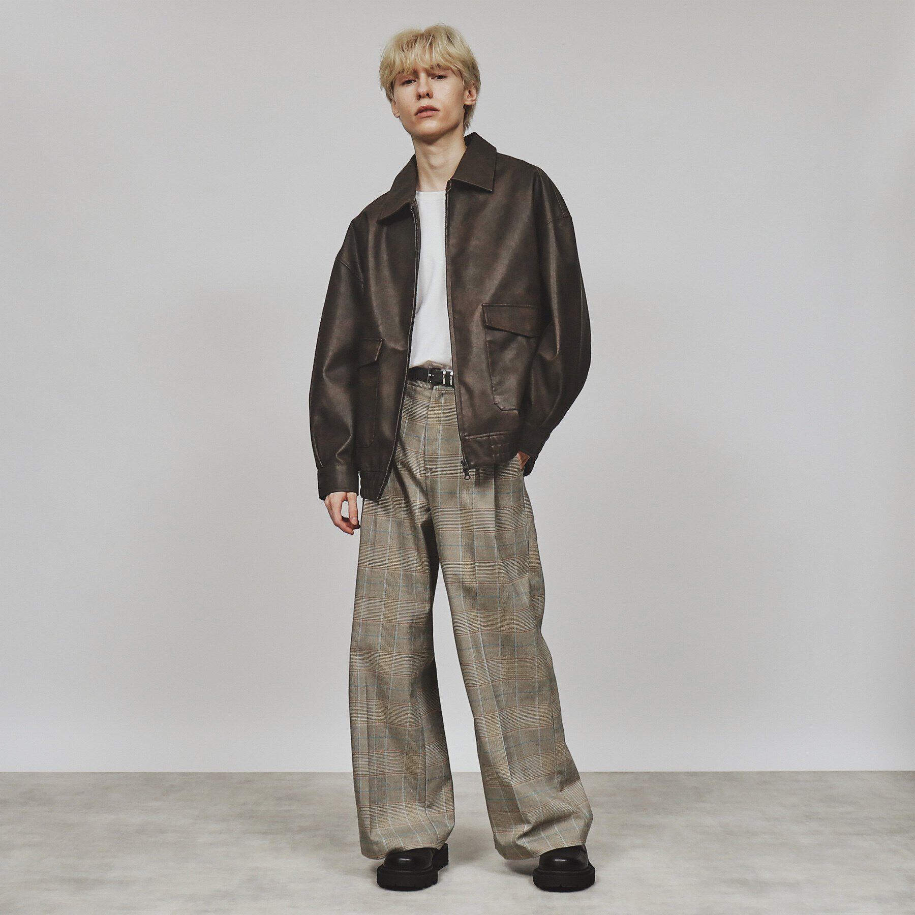 tk.TAKEO KIKUCHI「A－2シンセティックレザーブルゾン」|ブルゾン・スタジャン|