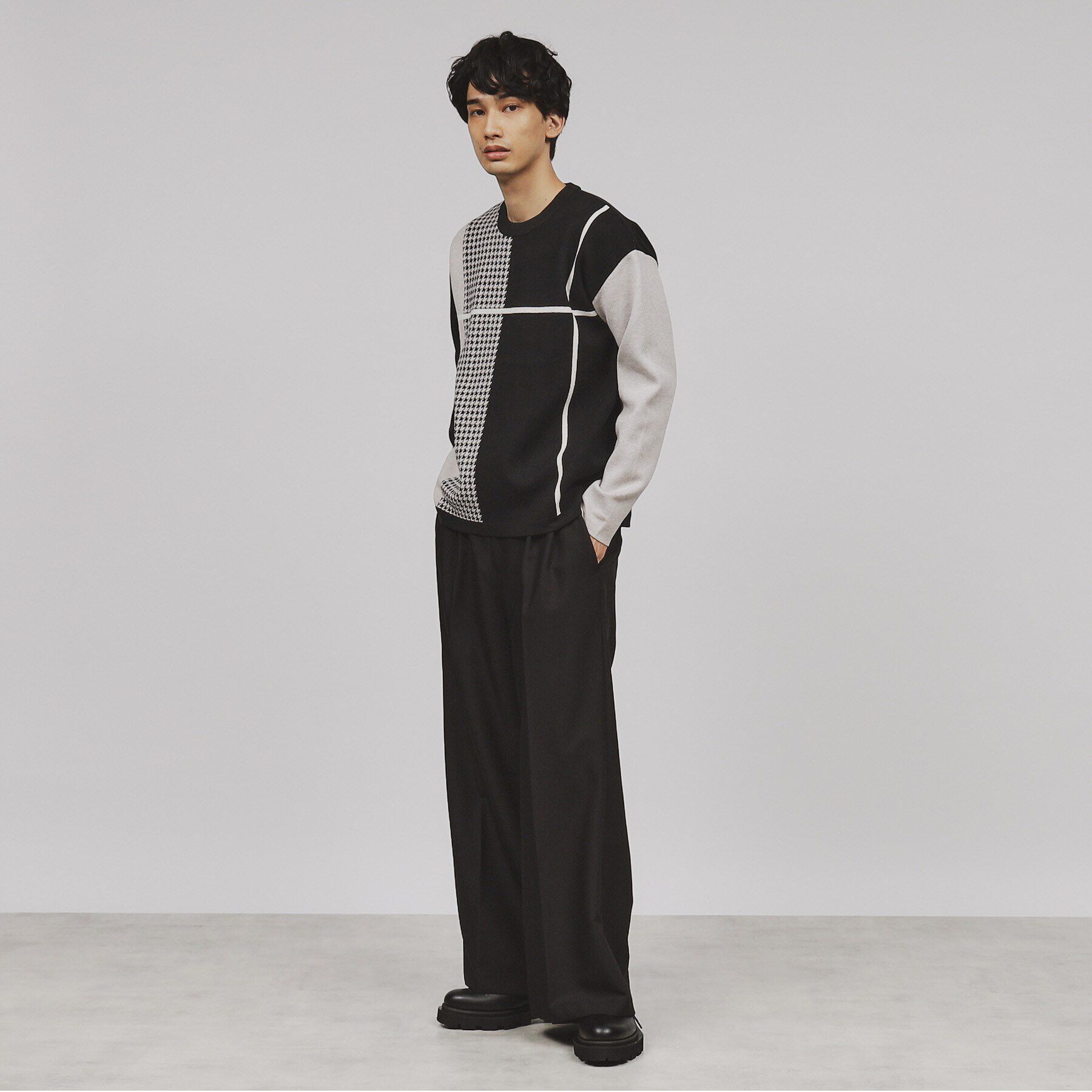 tk.TAKEO KIKUCHI「【もちもちニット】クラシックパターンクロスオーバー」|ニット・セーター|