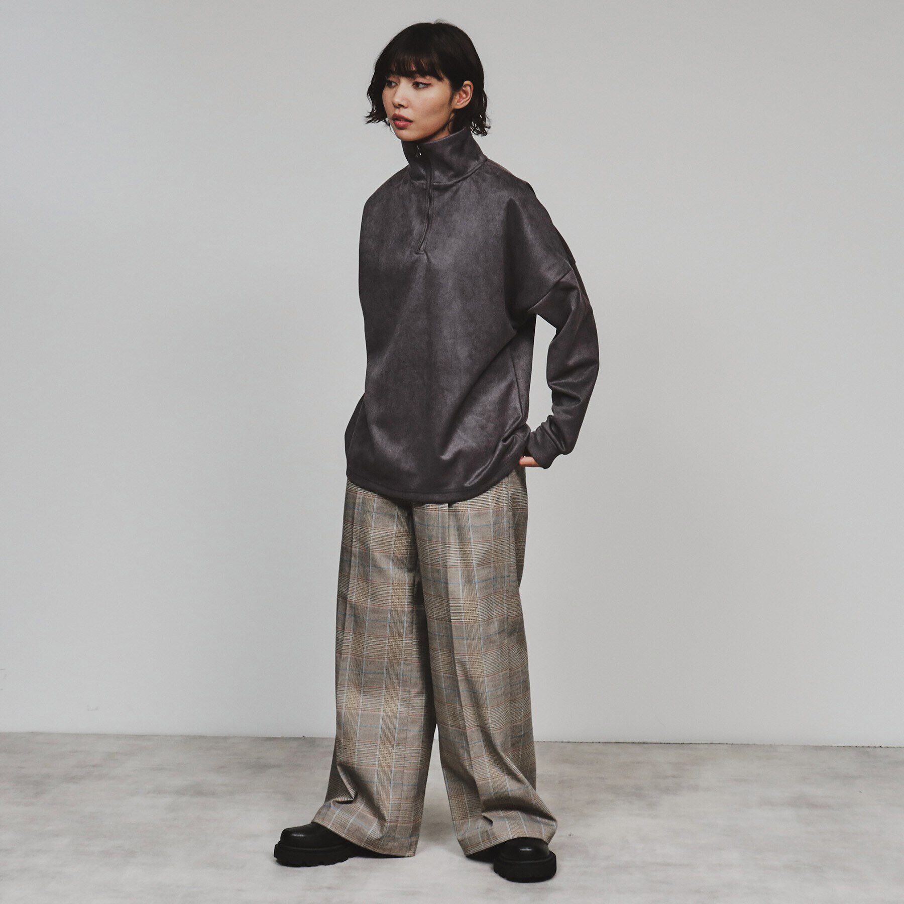 tk.TAKEO KIKUCHI「スエードプチドルマンハーフジップカットソー」|Tシャツ・カットソー|