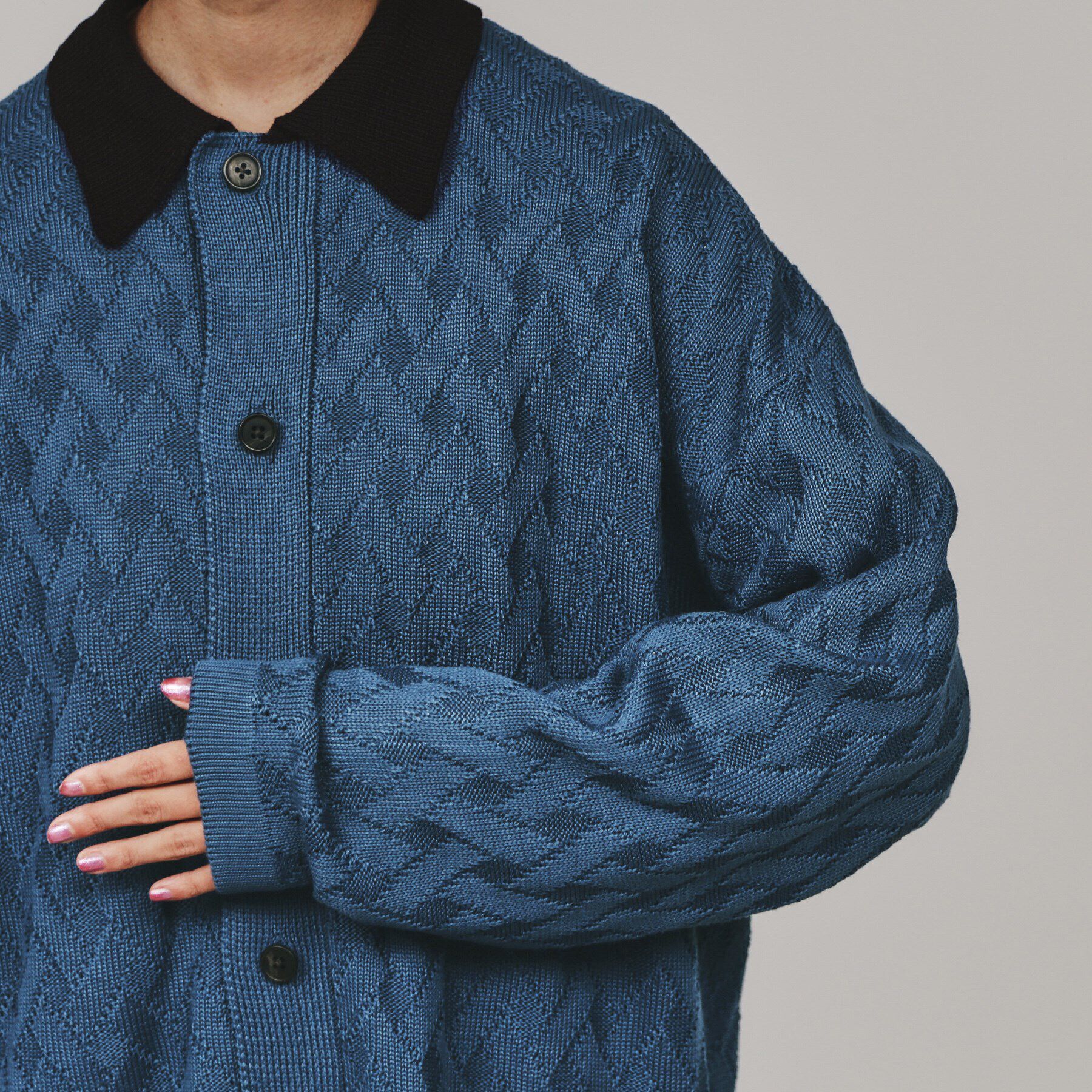 tk.TAKEO KIKUCHI「衿付きニットカーディガン」|カーディガン|