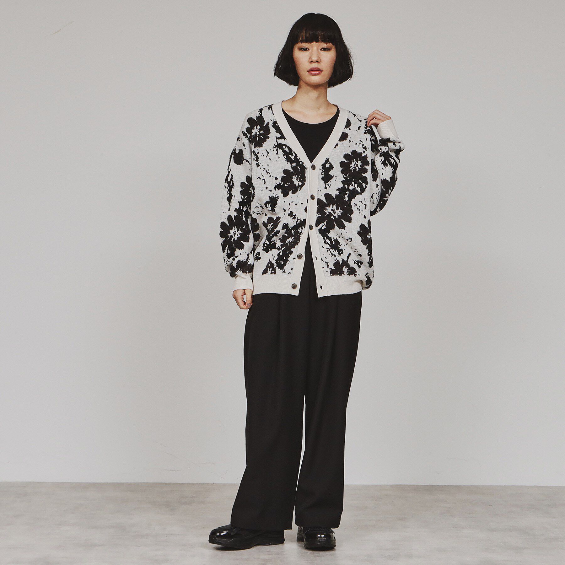 tk.TAKEO KIKUCHI「フラワージャカードカーディガン」|カーディガン|