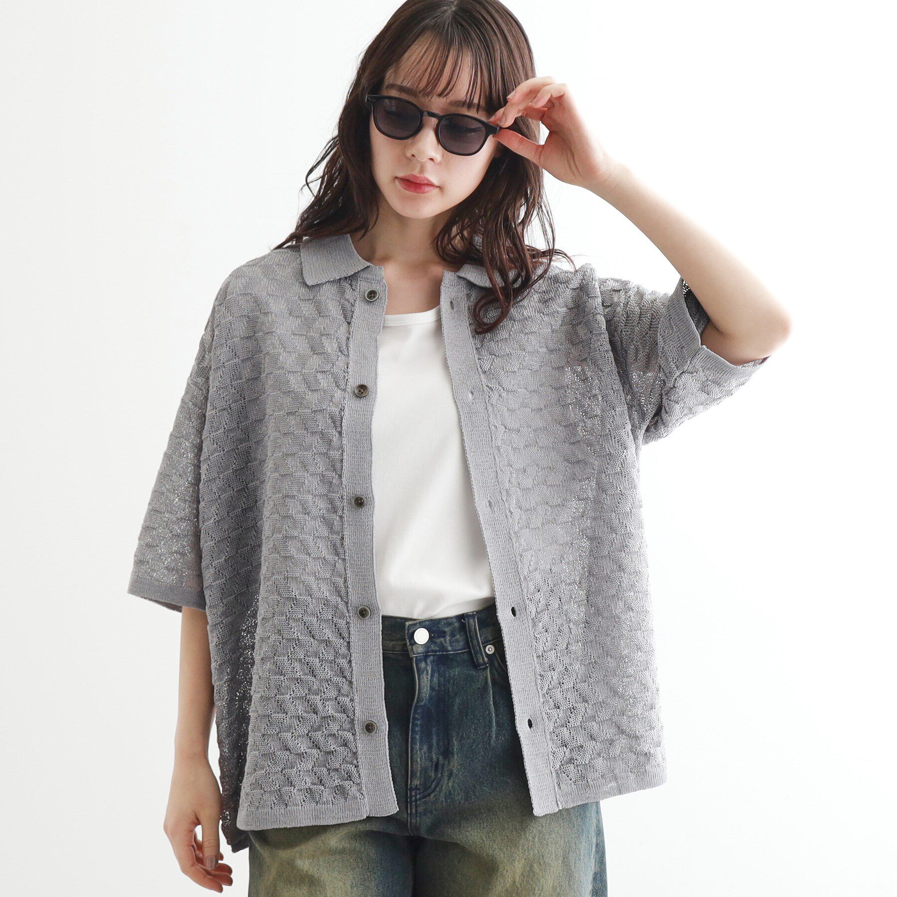 tk.TAKEO KIKUCHI「ニットポロカーディガン」|カーディガン|