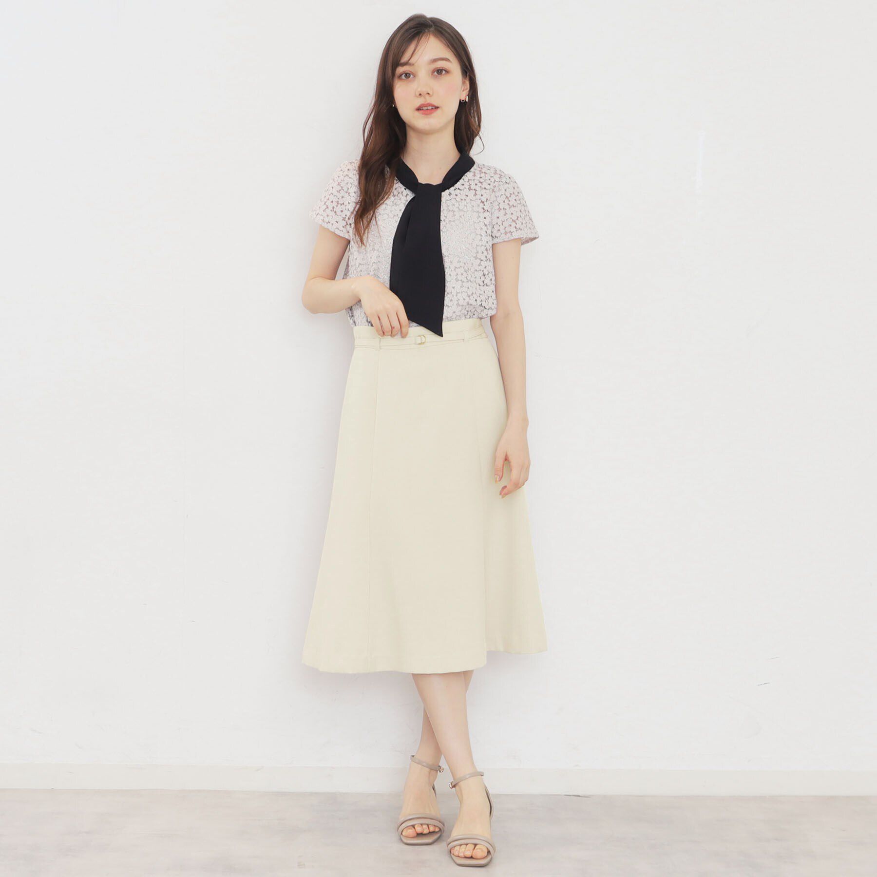 index「ミニフラワーレースボウタイブラウス【洗濯機洗い可/イージーアイロン】」|シャツ・ブラウス|