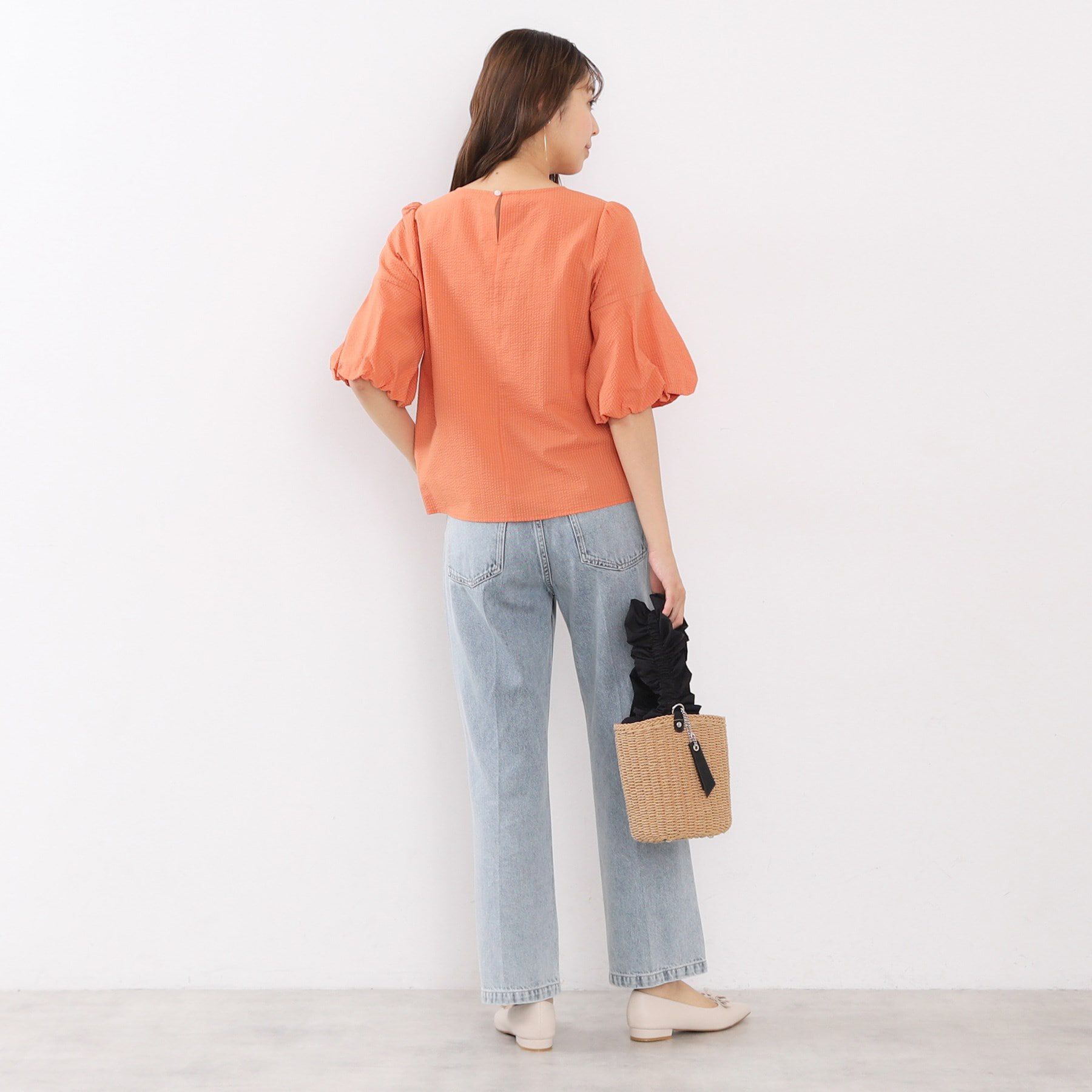 index「サッカーストライプバルーンスリーブブラウス【洗濯機洗い可】」|シャツ・ブラウス|