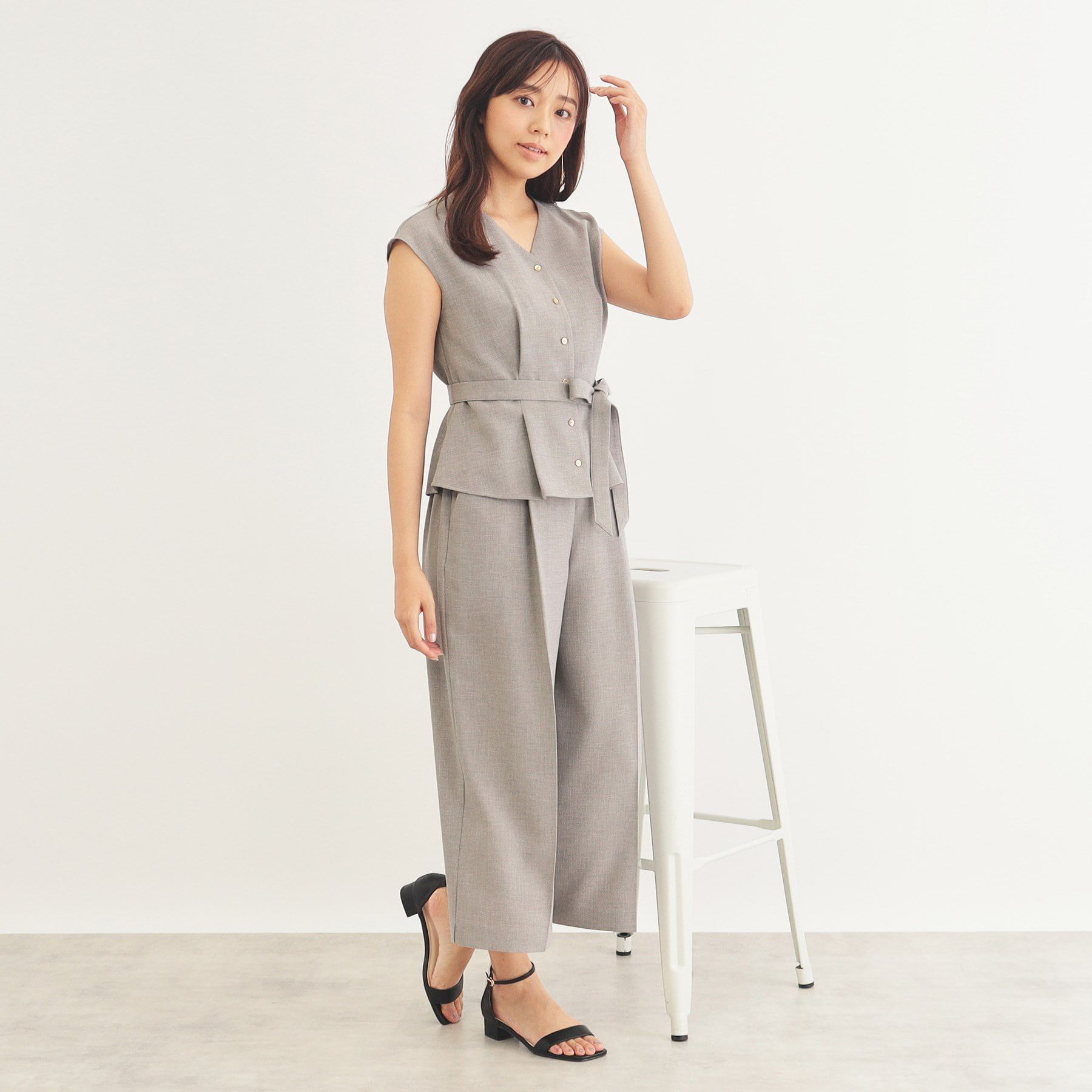 index「《美人百花掲載》リネンタッチ フレンチリボンブラウス/セットアップ対応【洗濯機洗い可/イージーアイロ」|シャツ・ブラウス|