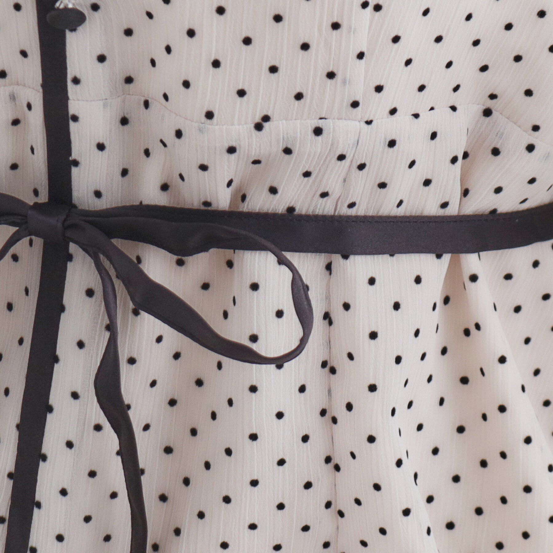 index「フロッキードットバイカラーフレアワンピース【洗濯機洗い可/防シワ】」|ワンピース|