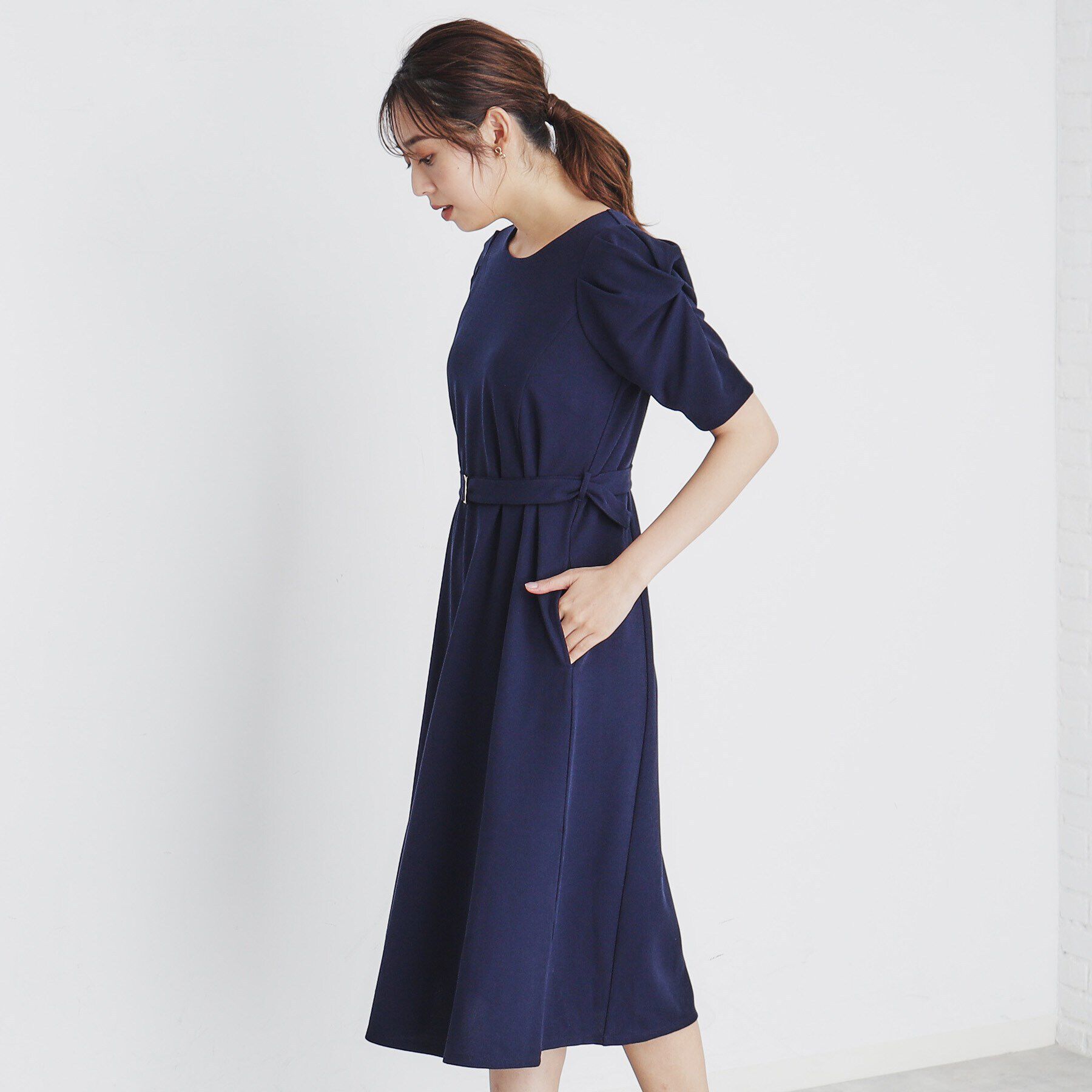 index「ツイストスリーブワンピース【洗濯機洗い可】」|ワンピース|