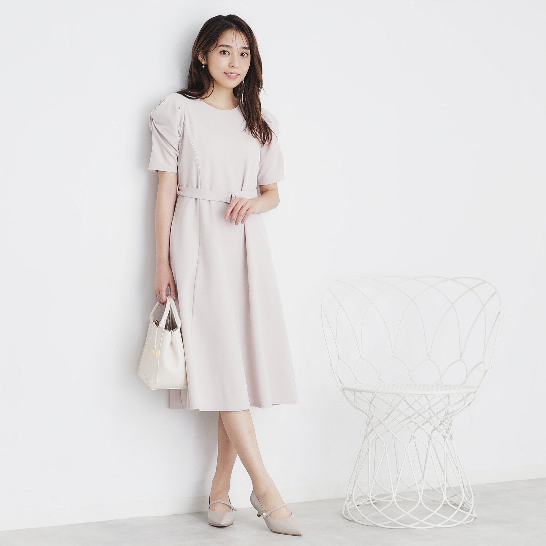 index「ツイストスリーブワンピース【洗濯機洗い可】」|ワンピース|