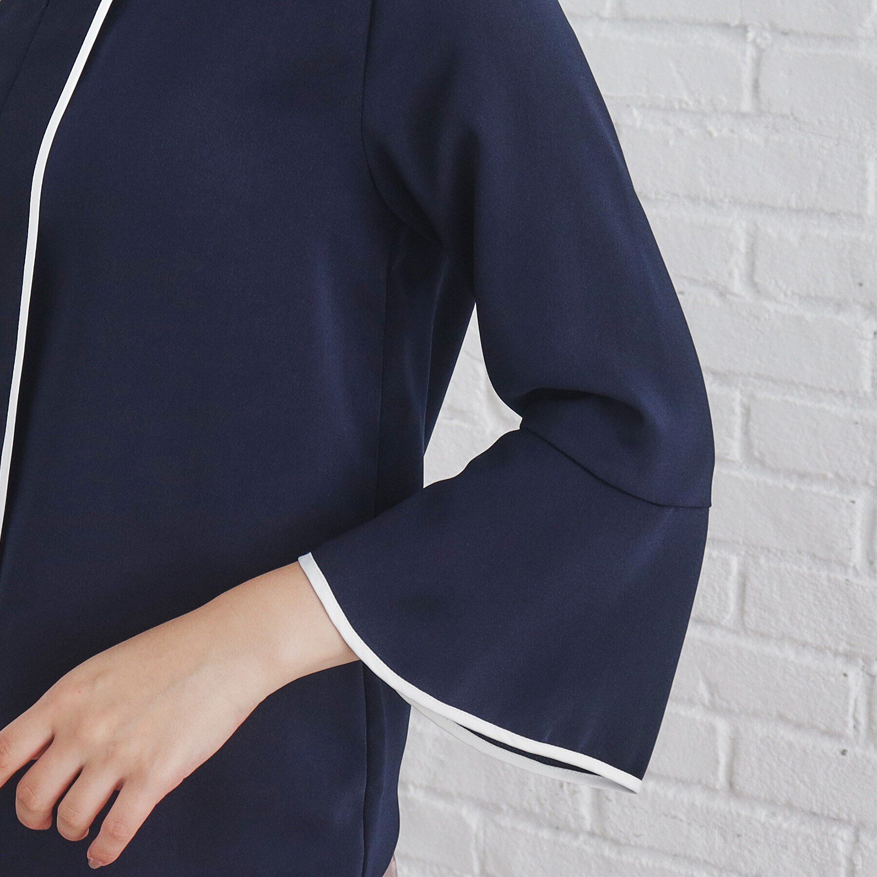 index「バイカラーフレアスリーブブラウス【洗濯機洗い可】」|シャツ・ブラウス|