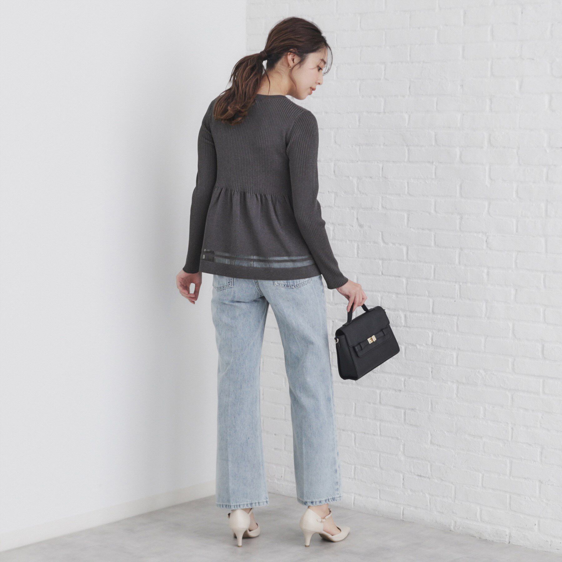 index「シアーラインラメペプラムニット【洗濯機洗い可/抗ピル】」|ニット・セーター|